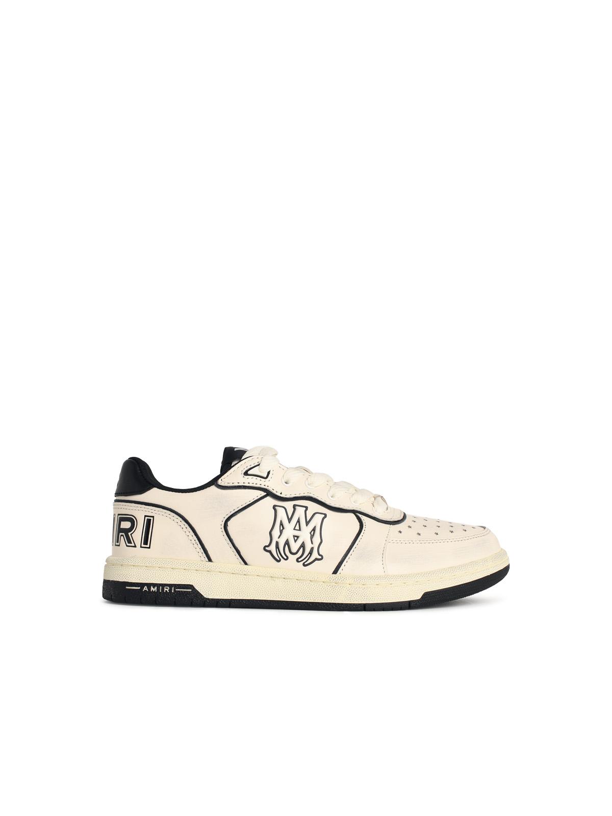 Amiri 'Newport' Ivory White Leather Blend Sneakers Men AMIRI