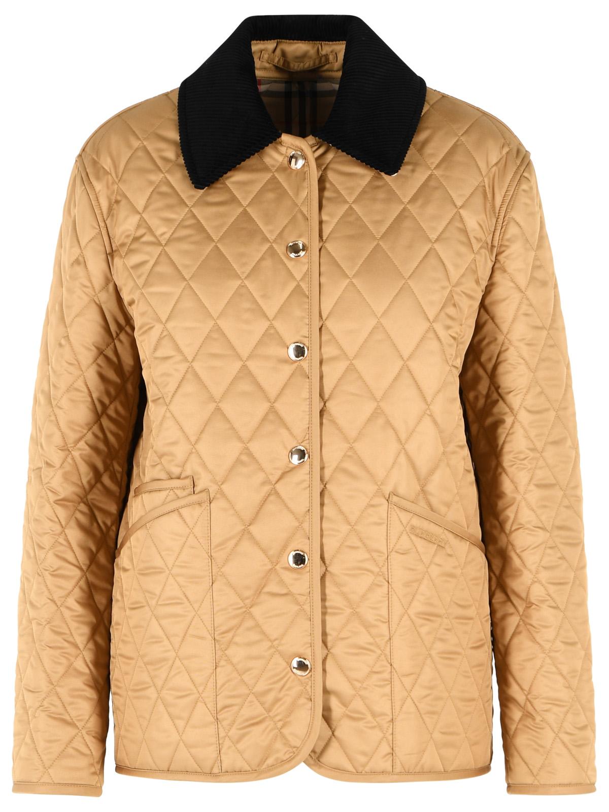 Burberry 'Dranefeld' Quilted Country Jacket In 'Camel' Brown Polyester Women BURBERRY