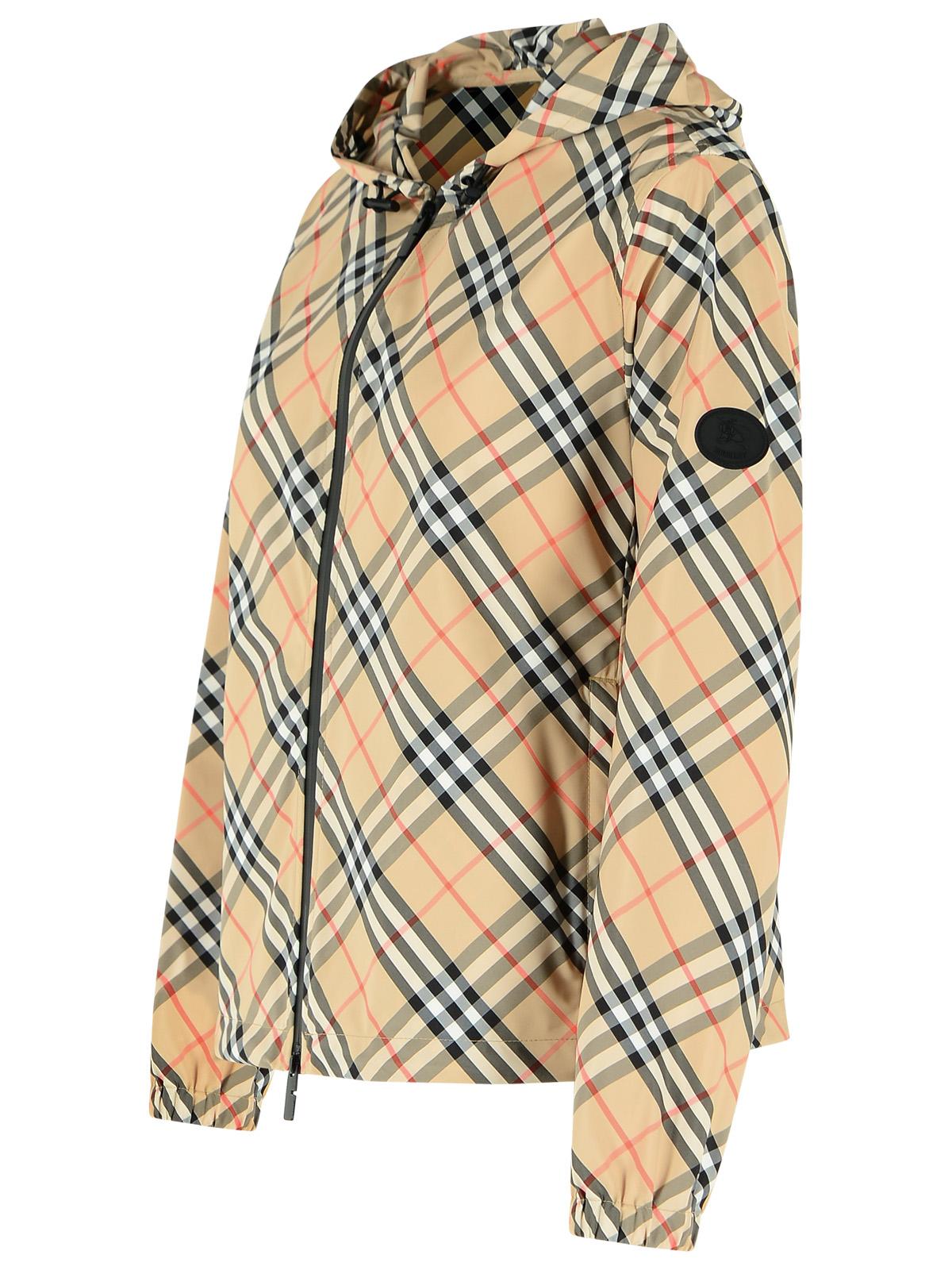 Burberry Salcombe Check Beige Sabbia Polyester Jacket Women BURBERRY