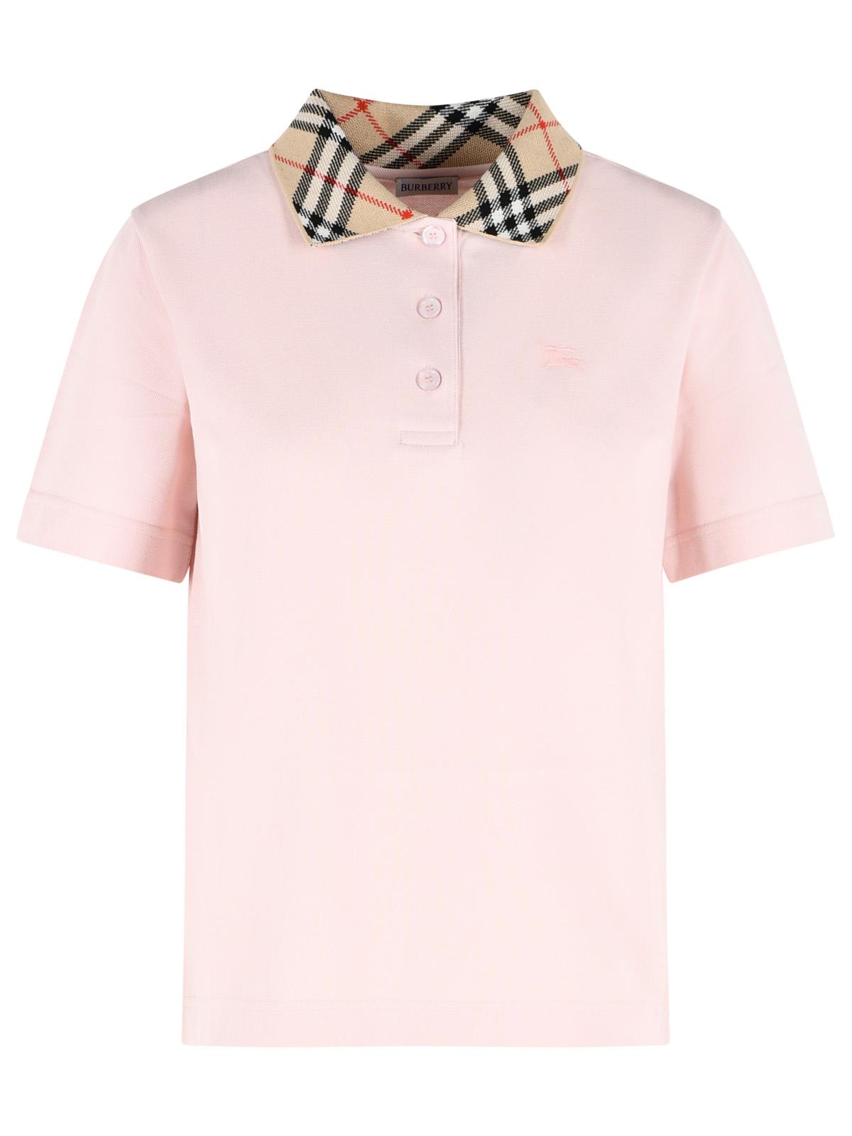 Burberry 'Imogen' Pink Cotton Polo Shirt Women BURBERRY