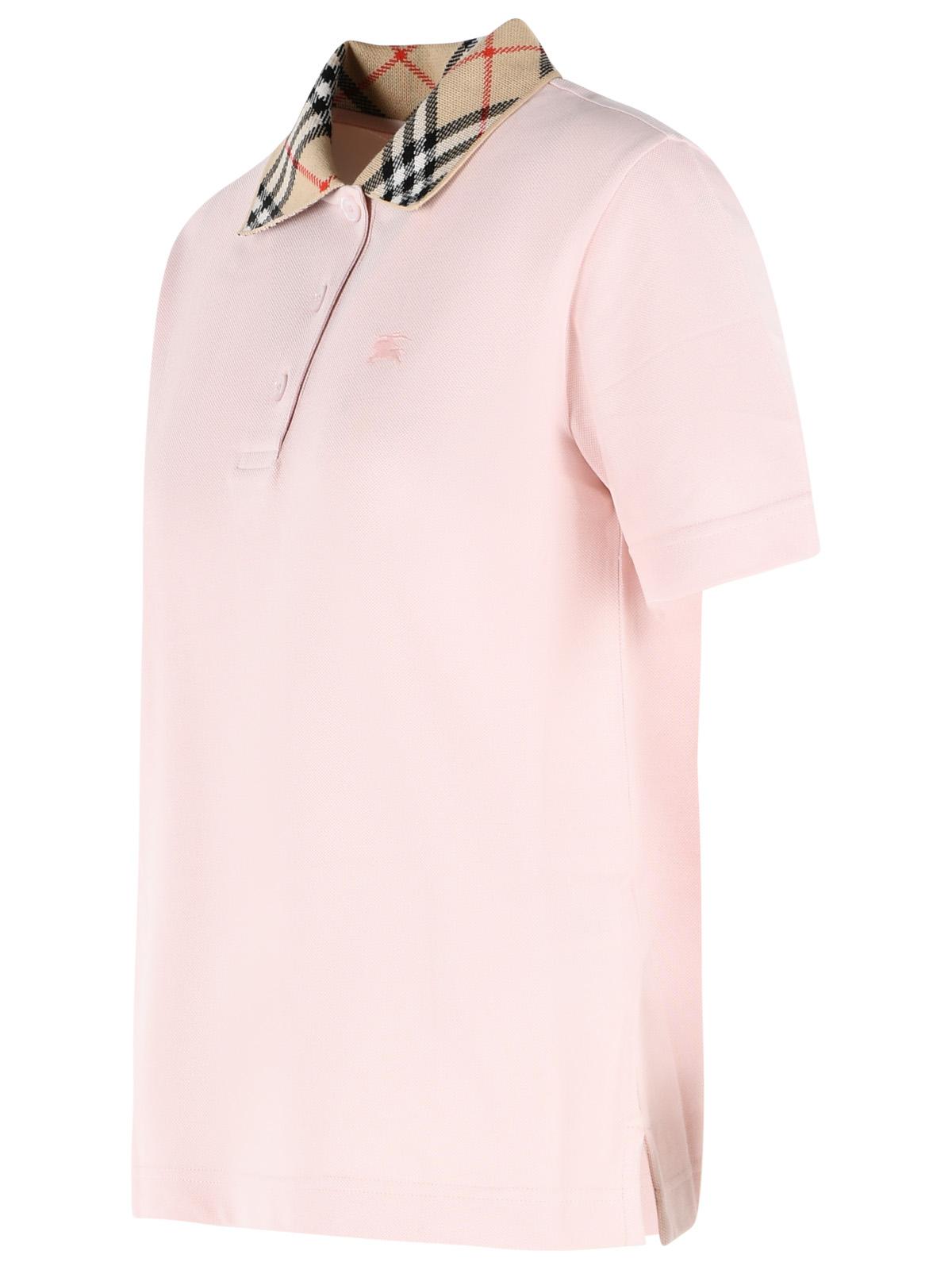 Burberry 'Imogen' Pink Cotton Polo Shirt Women BURBERRY