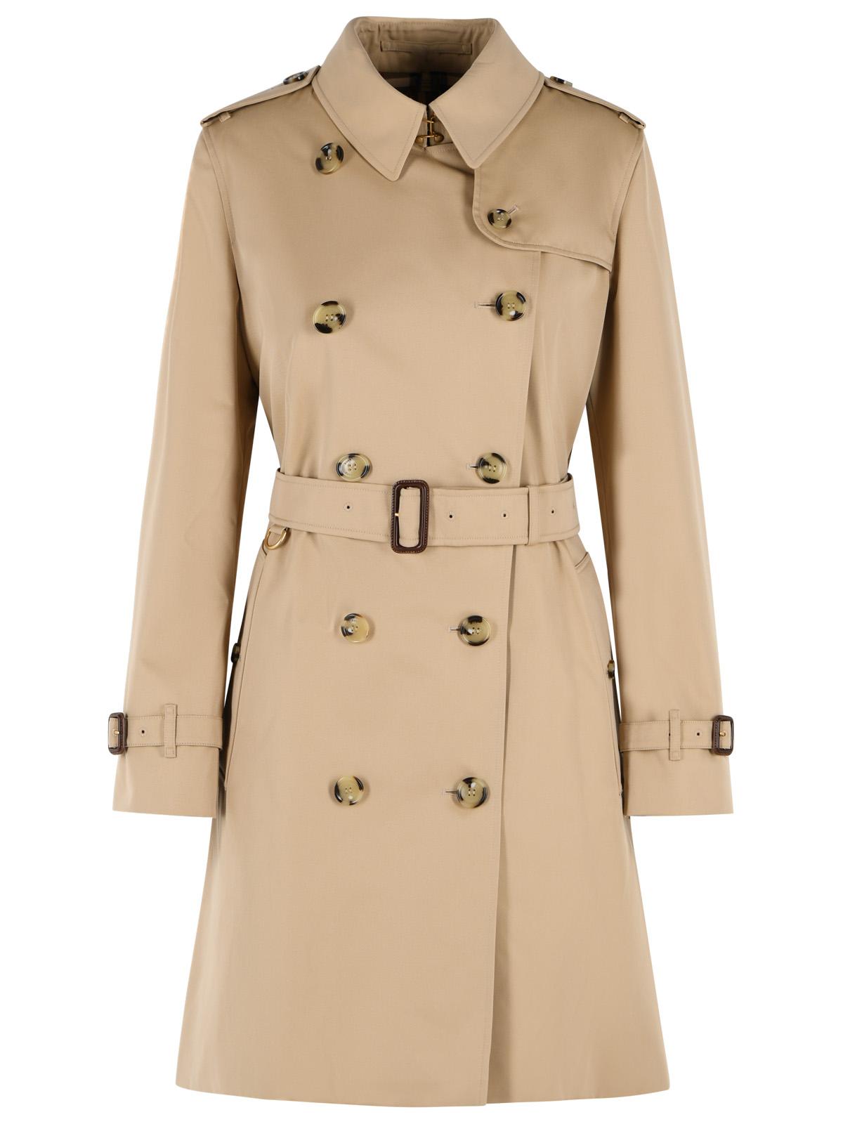 Burberry 'Kensington' Beige Cotton Trench Coat Women BURBERRY