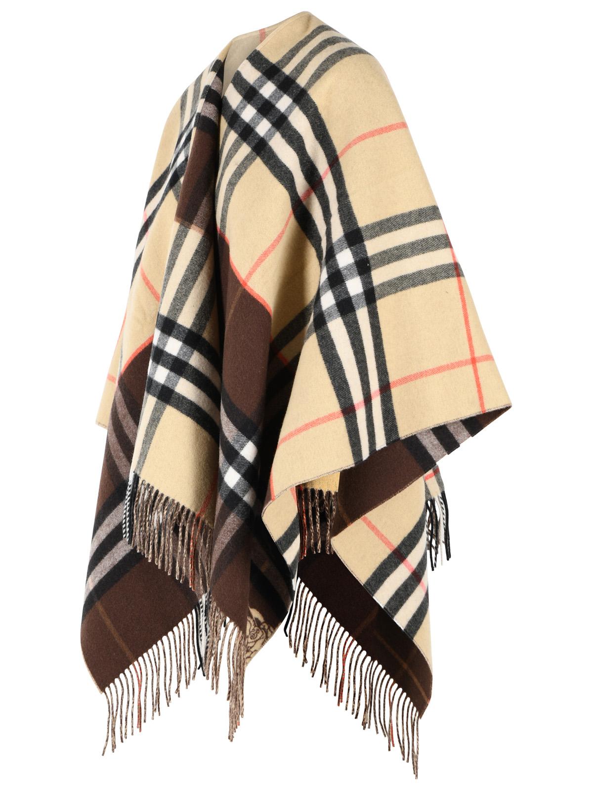 Burberry 'Check' Beige Cashmere Cape Women BURBERRY