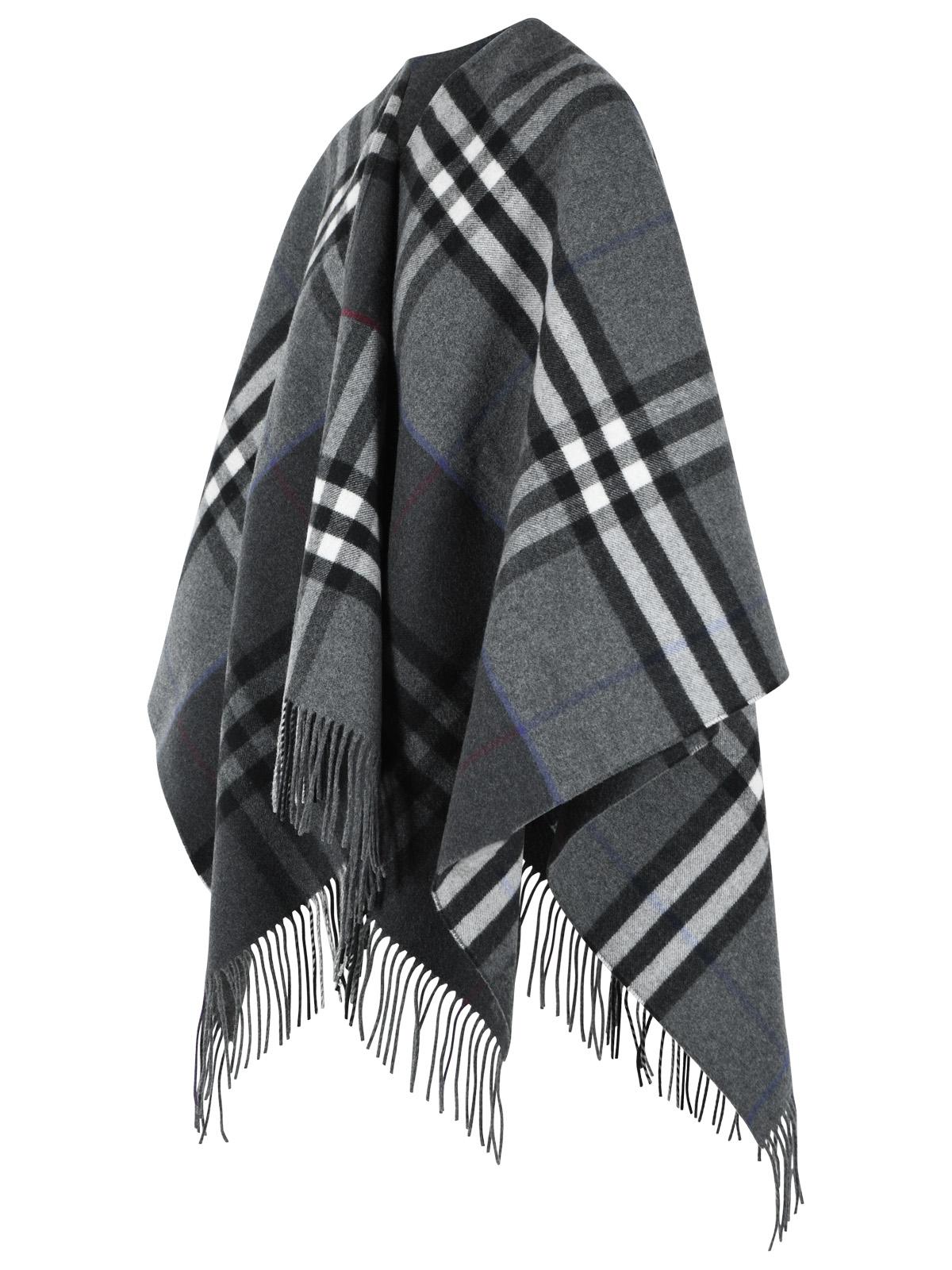 Burberry 'Check' Grey Cashmere Cape Women BURBERRY
