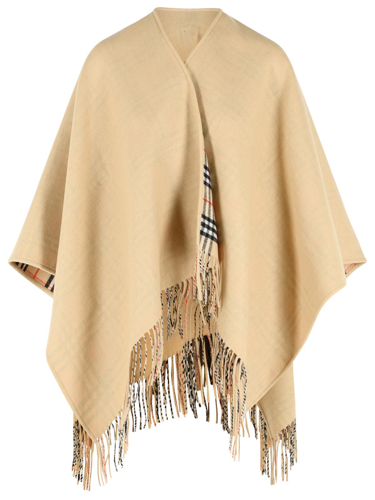 Burberry Beige Wool Cape Women BURBERRY