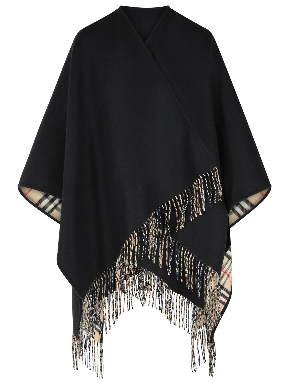 Burberry 'Check' Black Cashmere Cape Women BURBERRY