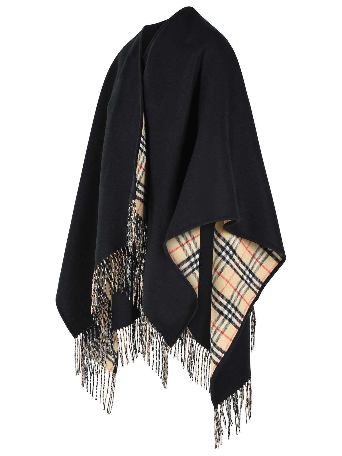 Burberry 'Check' Black Cashmere Cape Women BURBERRY