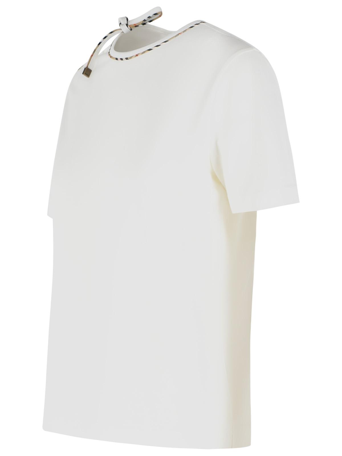Burberry 'Frankie Bow' White Cotton T-Shirt Women BURBERRY