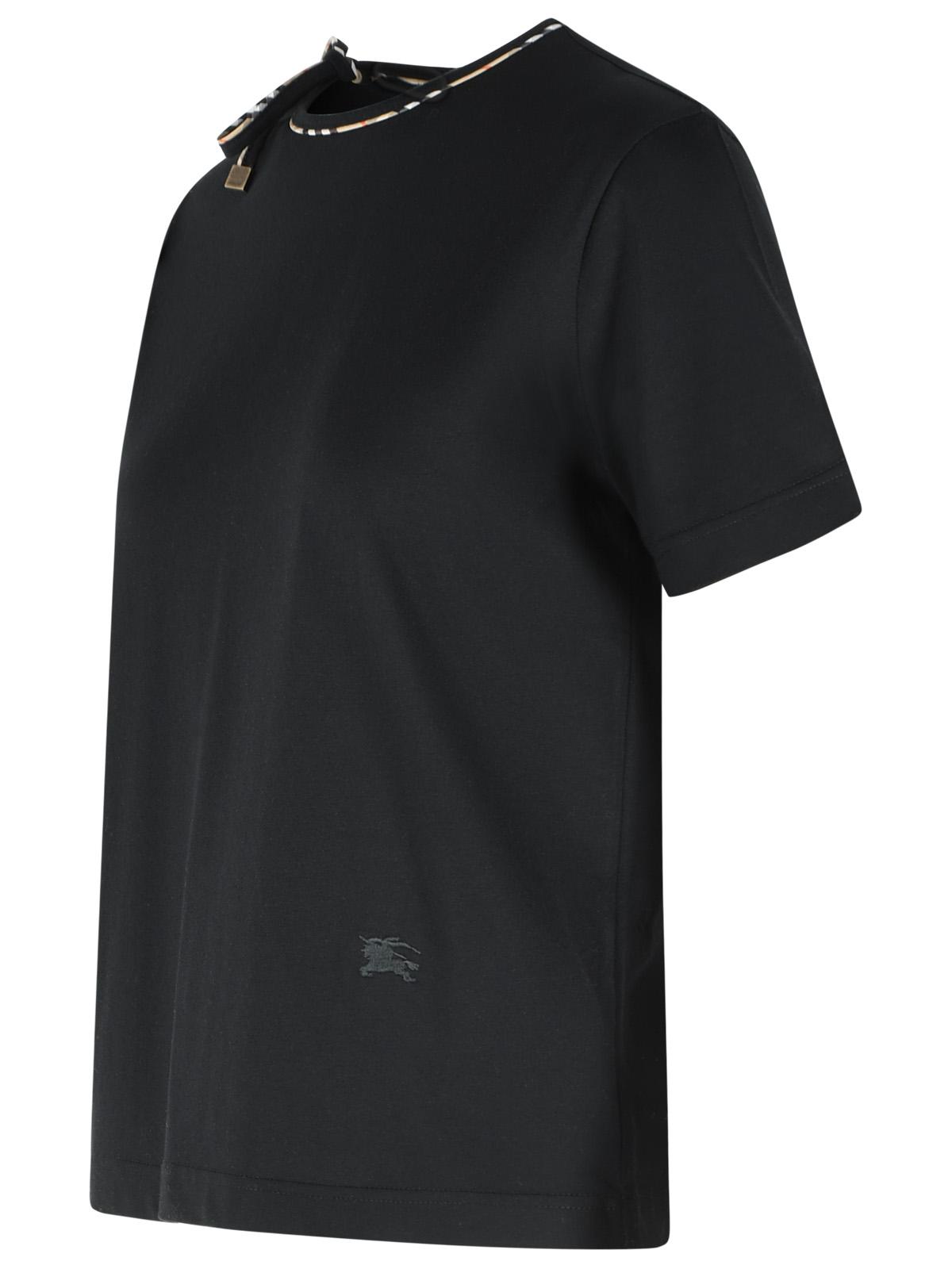Burberry 'Frankie Bow' Black Cotton T-Shirt Women BURBERRY