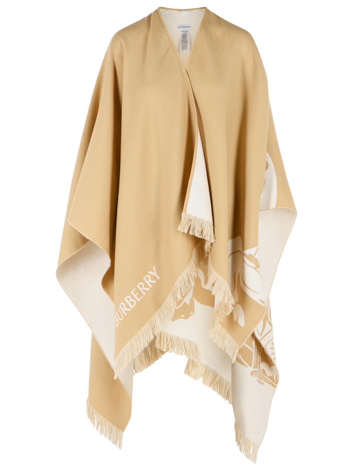 Burberry 'Ekd' Beige Wool And Silk Cape Women BURBERRY