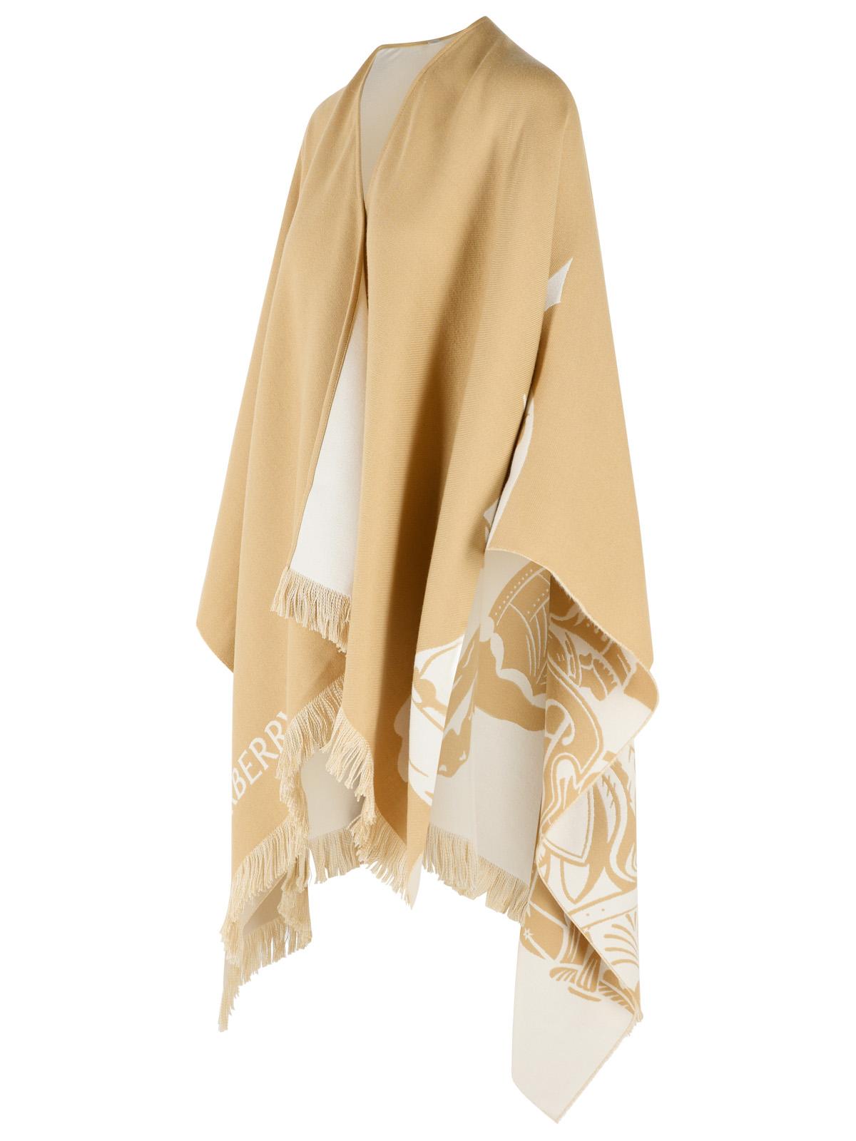 Burberry 'Ekd' Beige Wool And Silk Cape Women BURBERRY