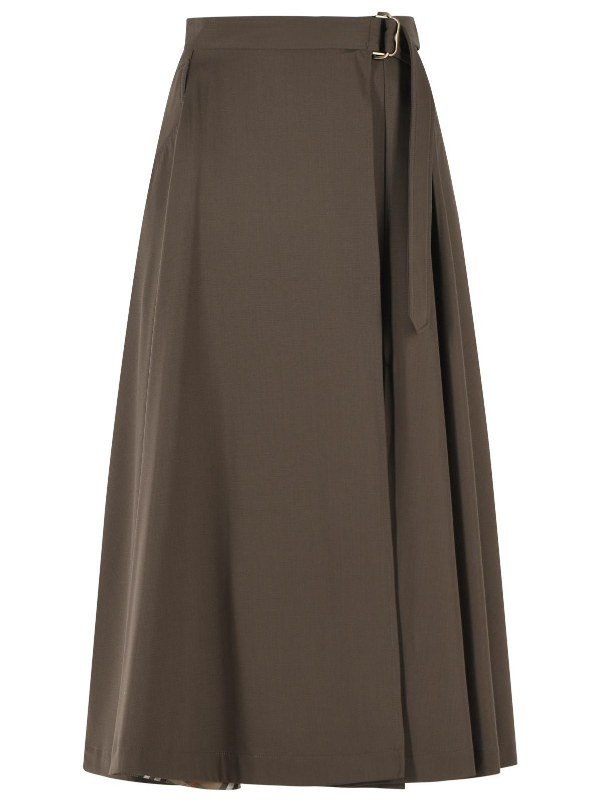 Burberry 'Belina' Green Wool Skirt Women BURBERRY