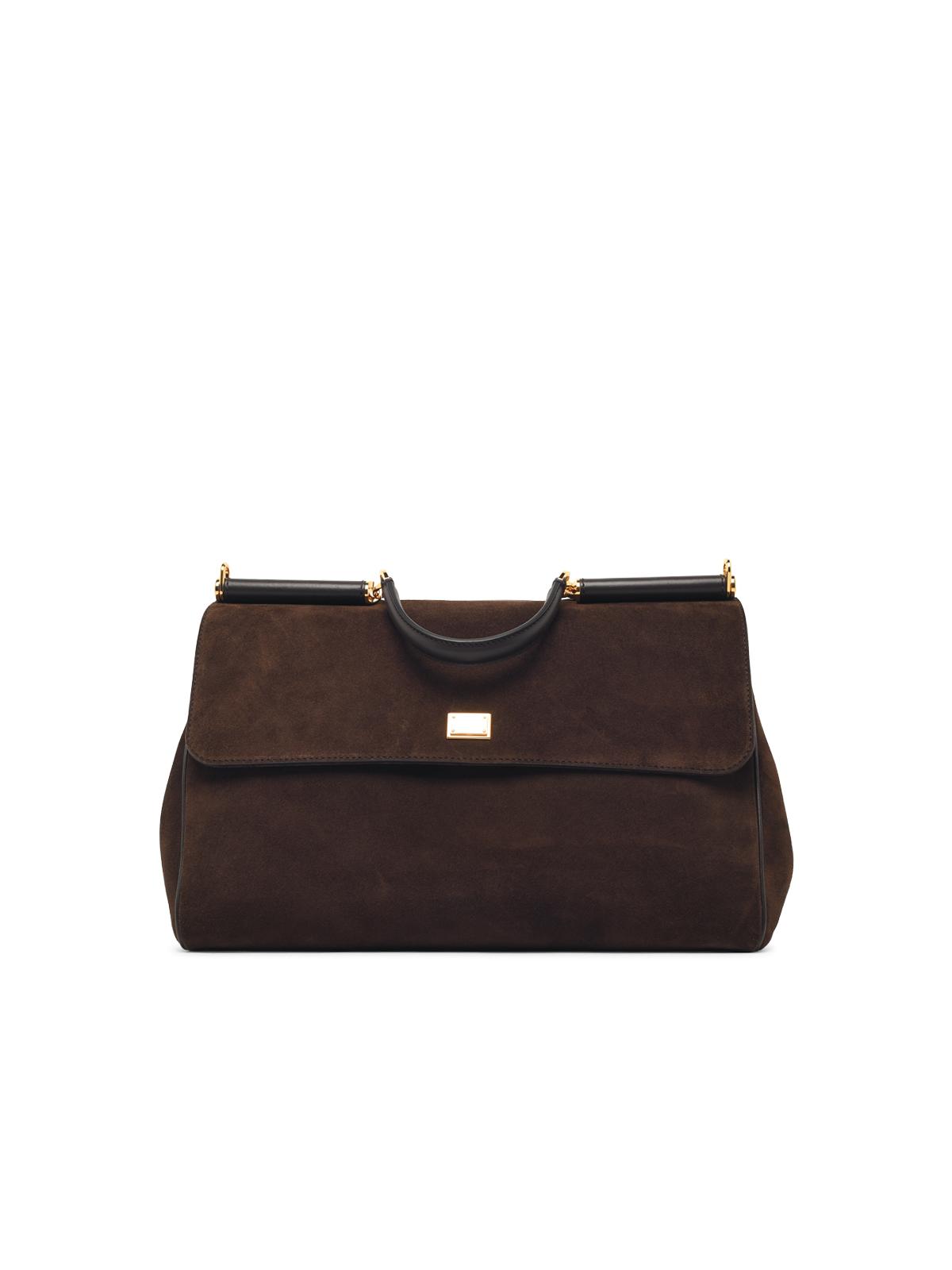 Dolce & Gabbana Dark Brown Suede 'My Sicily' Maxi Bag Women DOLCE & GABBANA