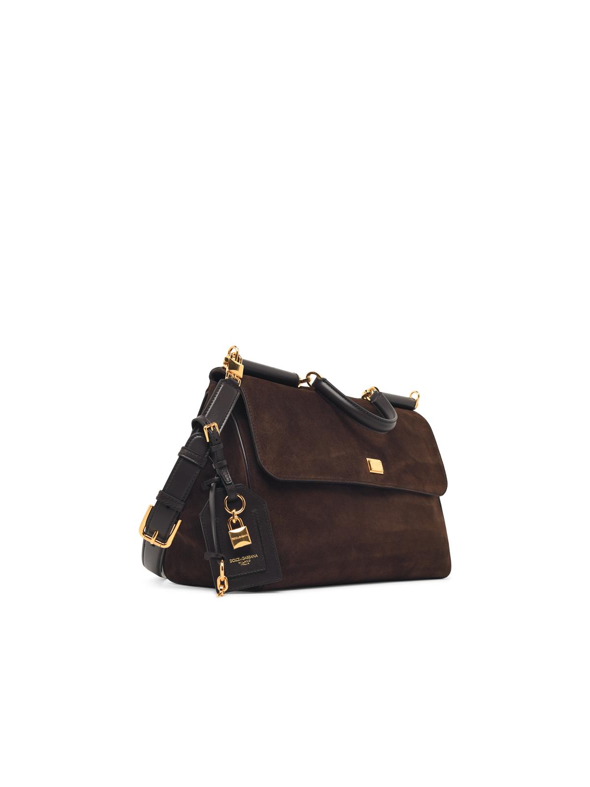 Dolce & Gabbana Dark Brown Suede 'My Sicily' Maxi Bag Women DOLCE & GABBANA