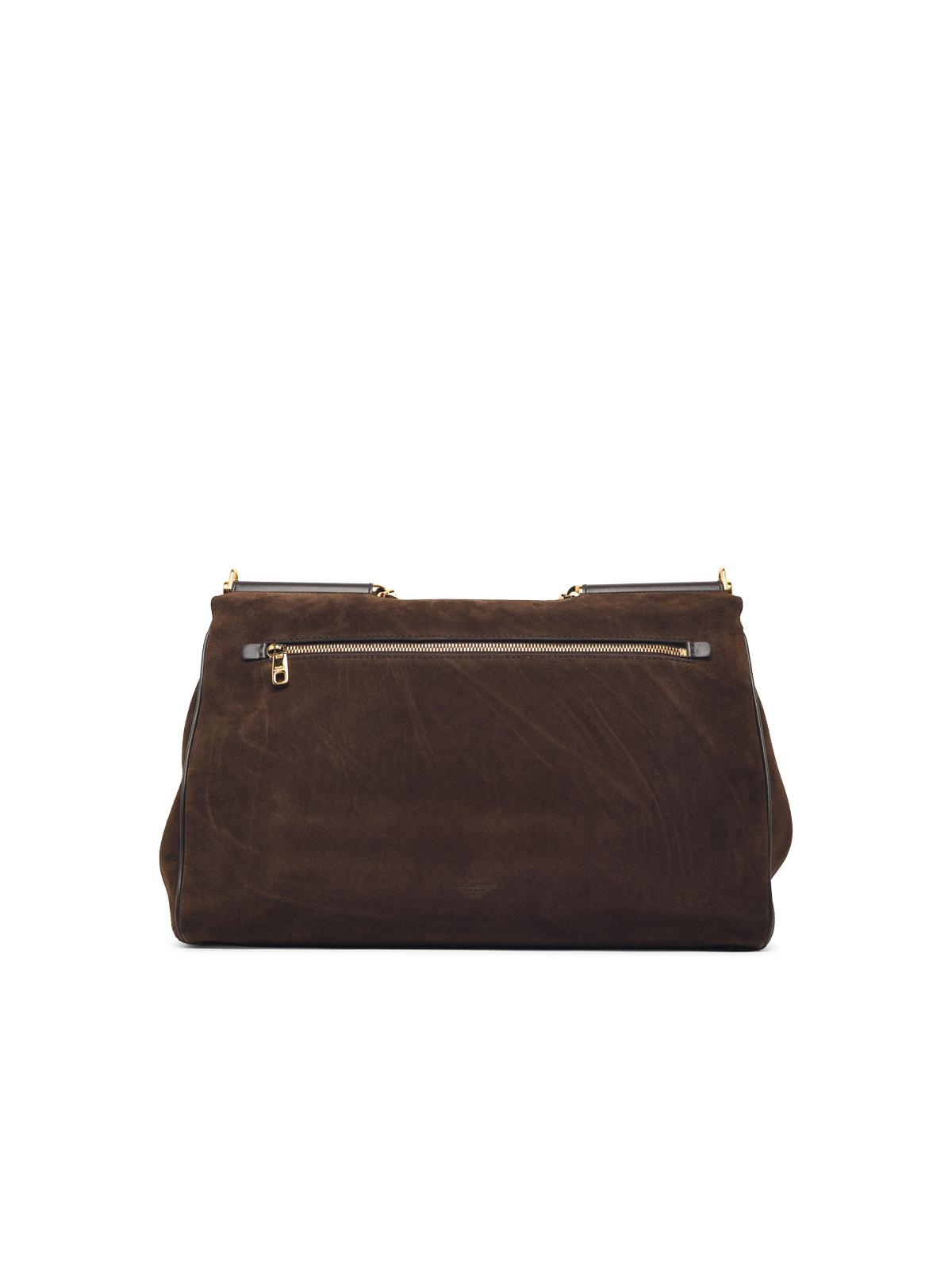 Dolce & Gabbana Dark Brown Suede 'My Sicily' Maxi Bag Women DOLCE & GABBANA
