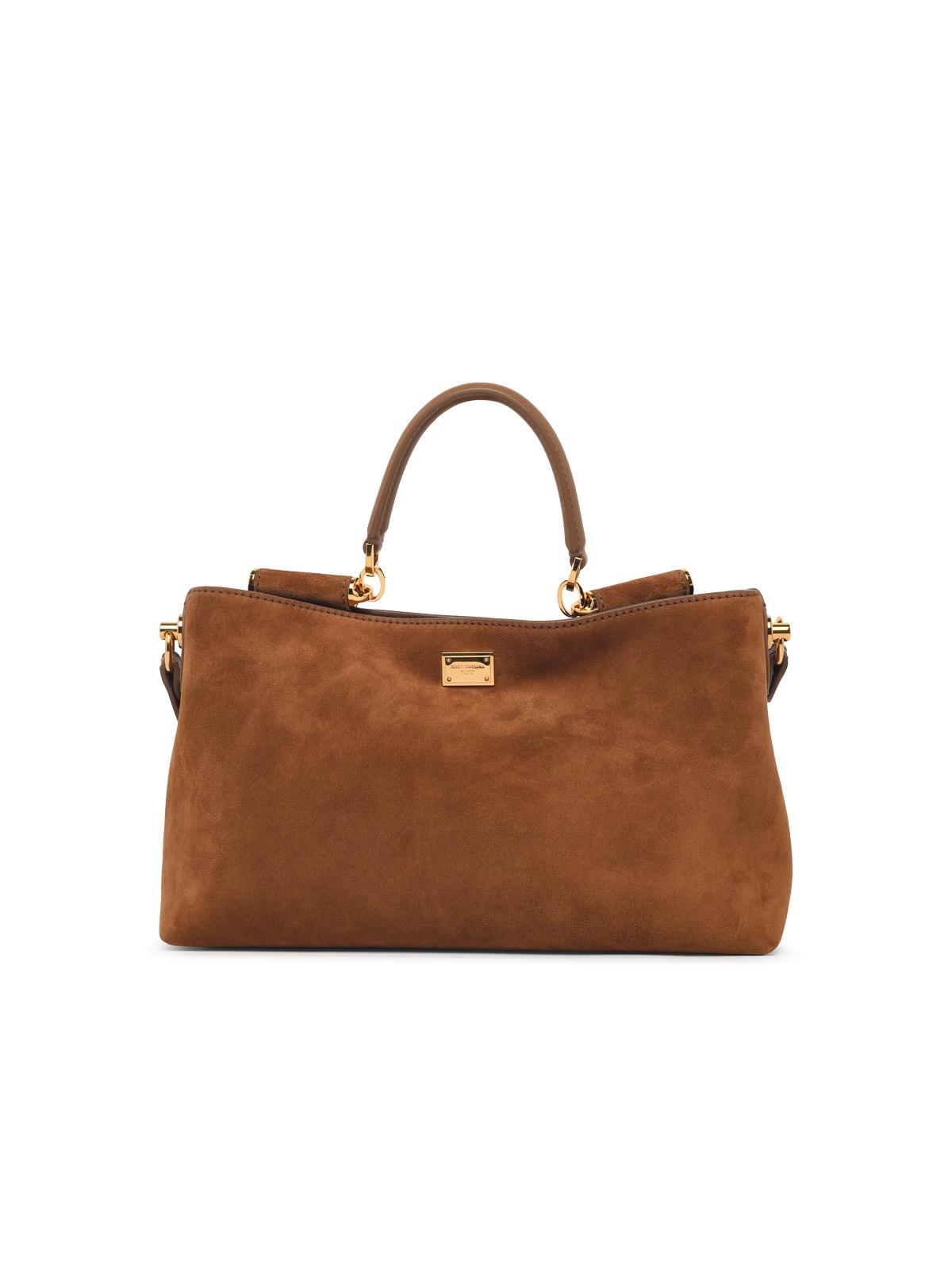 Dolce & Gabbana Medium 'Vittoria' Brown Suede Handbag Women DOLCE & GABBANA
