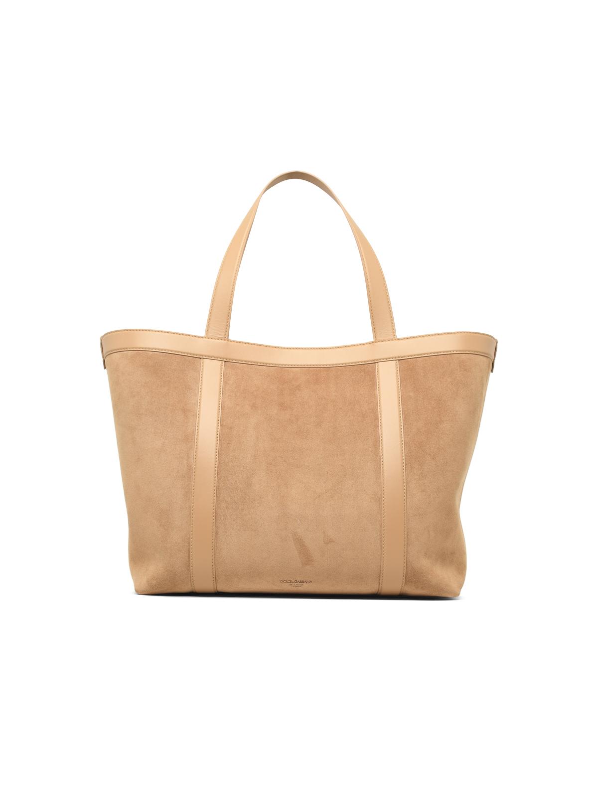 Dolce & Gabbana 'Shopping Dg Belt' Beige Suede Bag Women DOLCE & GABBANA