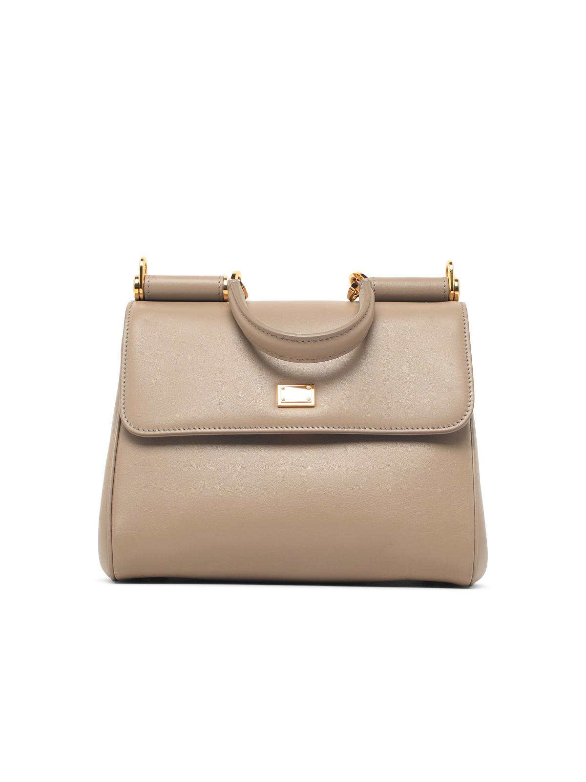 Dolce & Gabbana 'My Sicily' Small Beige Leather Bag Women DOLCE & GABBANA
