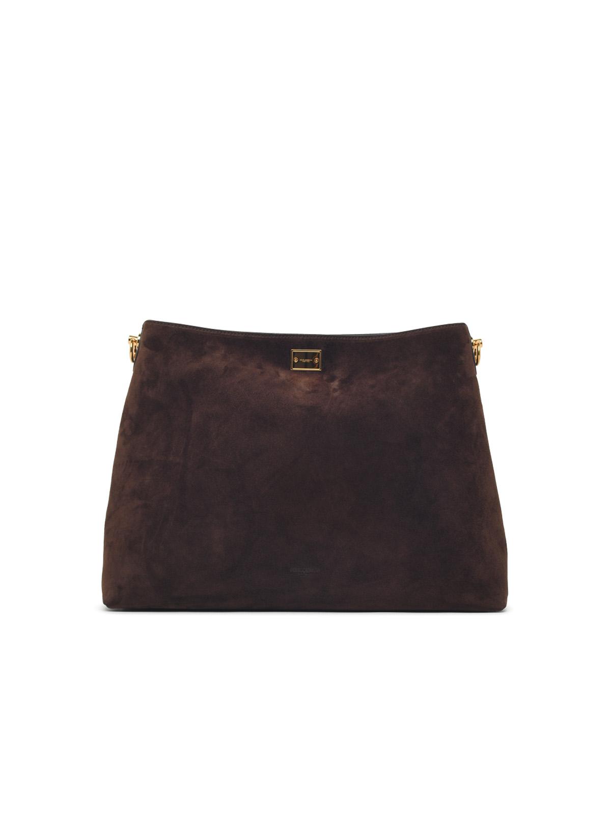 Dolce & Gabbana Large 'Vittoria' Shoulder Bag In Brown Suede Women DOLCE & GABBANA