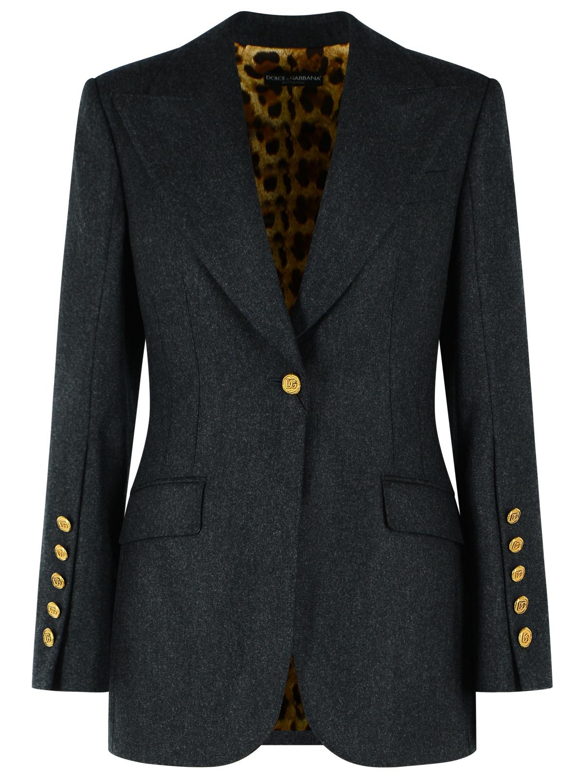 Dolce & Gabbana Grey Wool Flannel Jacket Women DOLCE & GABBANA