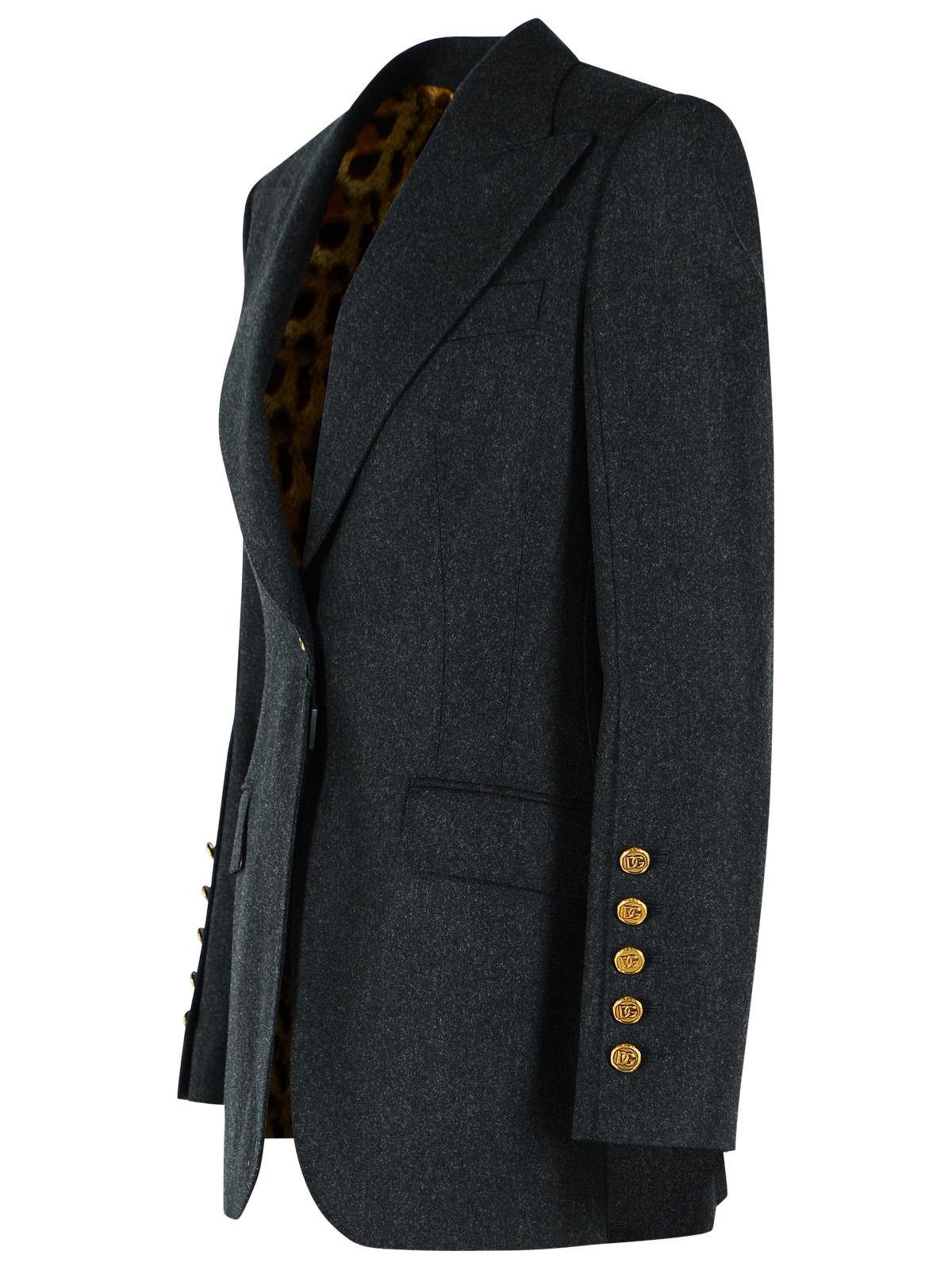 Dolce & Gabbana Grey Wool Flannel Jacket Women DOLCE & GABBANA