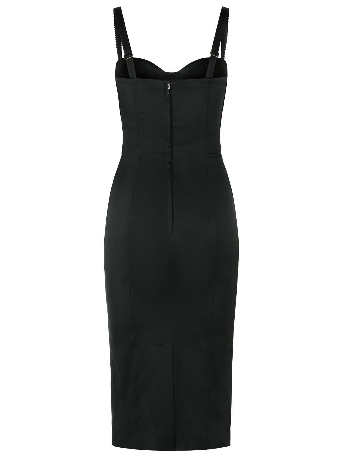 Dolce & Gabbana Loguette Bustier Black Satin Dress Women DOLCE & GABBANA