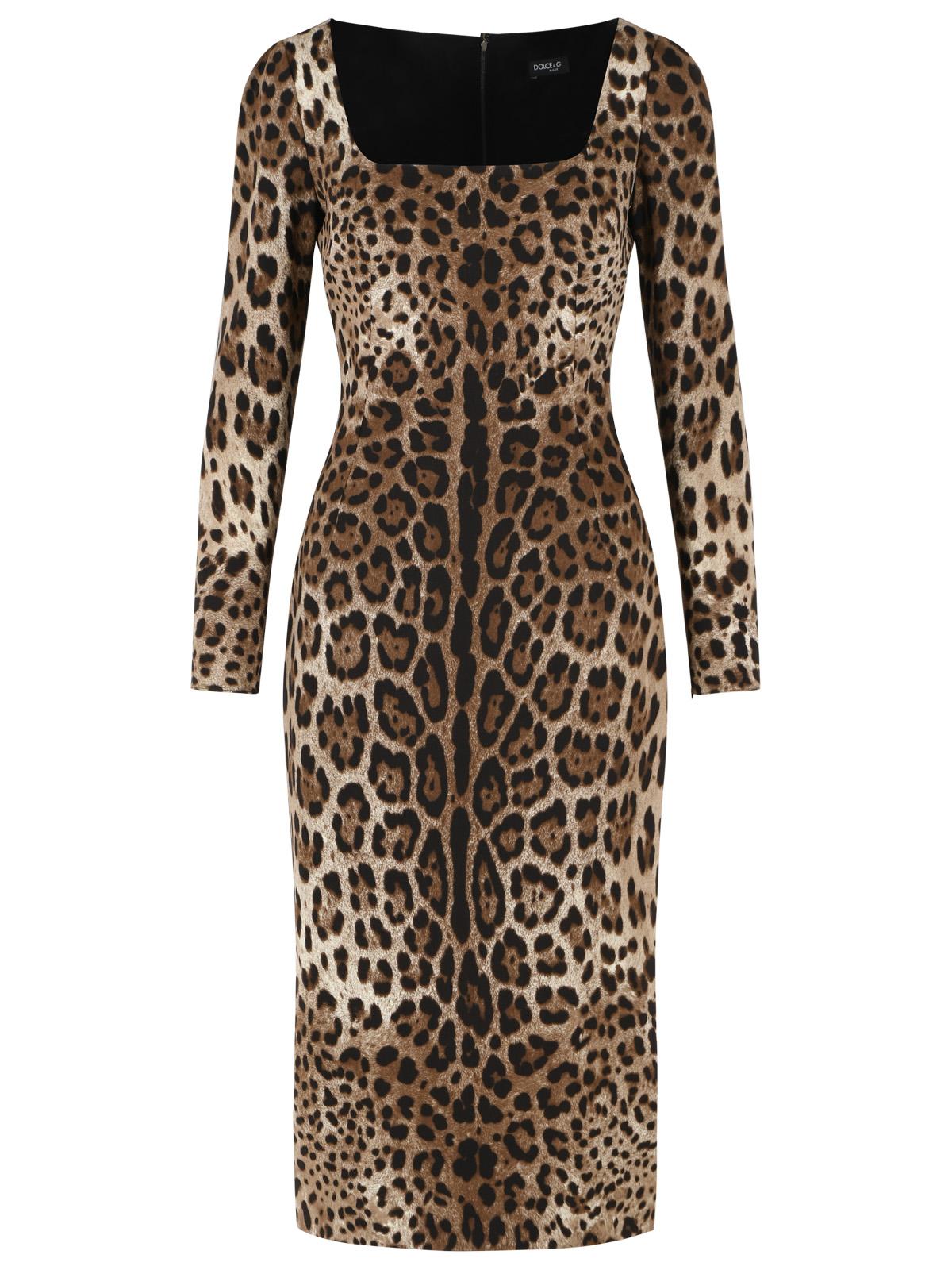 Dolce & Gabbana Leo Print Stretch Viscose Dress Women DOLCE & GABBANA