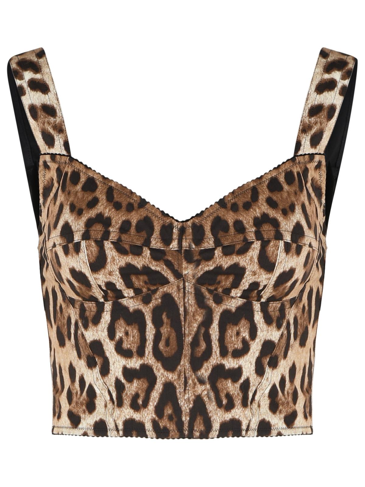 Dolce & Gabbana Leopard Cotton Bustier Women DOLCE & GABBANA