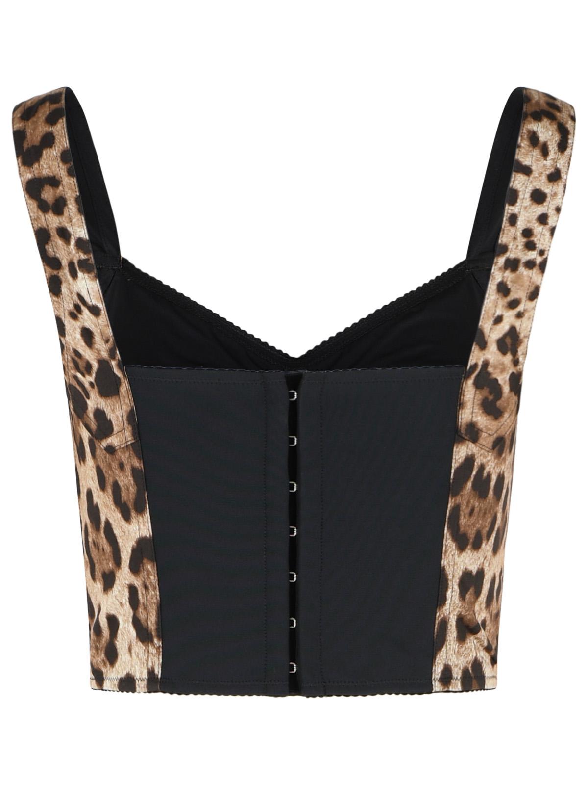 Dolce & Gabbana Leopard Cotton Bustier Women DOLCE & GABBANA