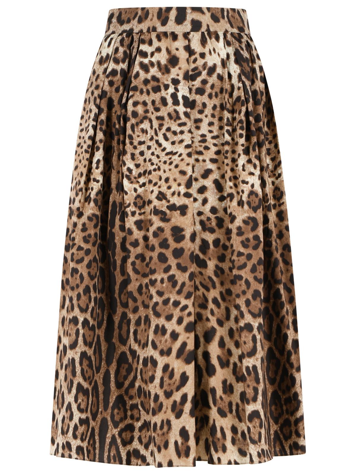 Dolce & Gabbana Leopard Print Cotton Midi Skirt Women DOLCE & GABBANA