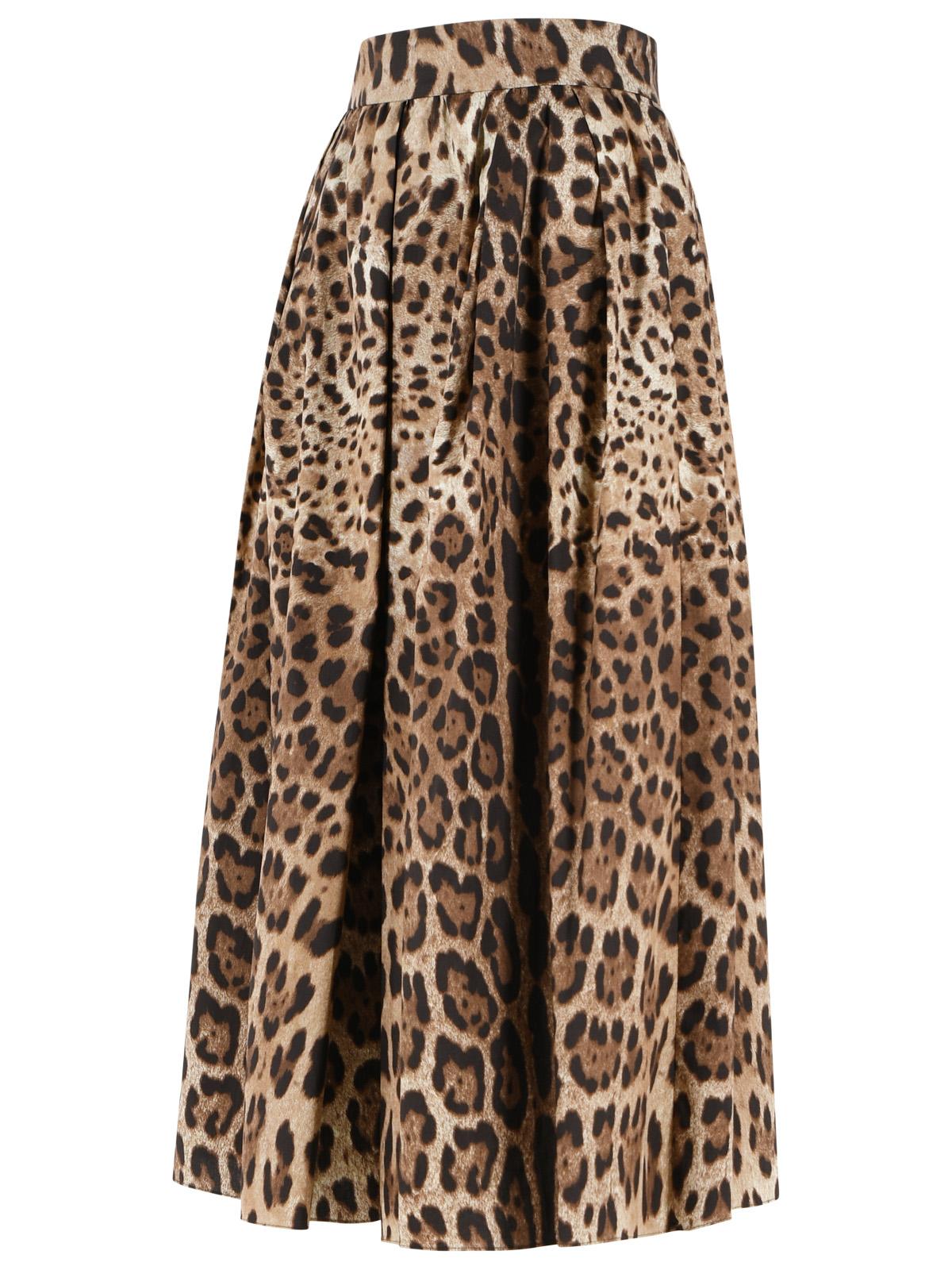 Dolce & Gabbana Leopard Print Cotton Midi Skirt Women DOLCE & GABBANA