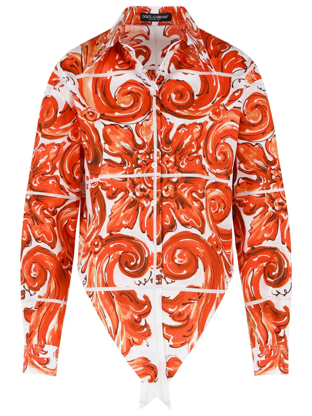 Dolce & Gabbana Majolica Print Cotton Poplin Shirt Women DOLCE & GABBANA