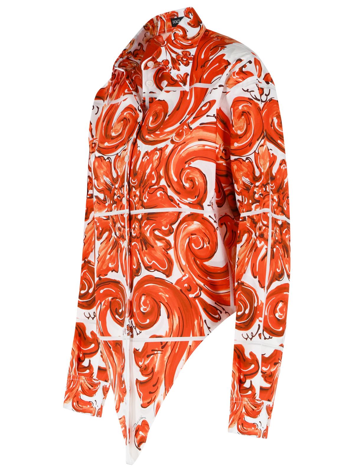Dolce & Gabbana Majolica Print Cotton Poplin Shirt Women DOLCE & GABBANA