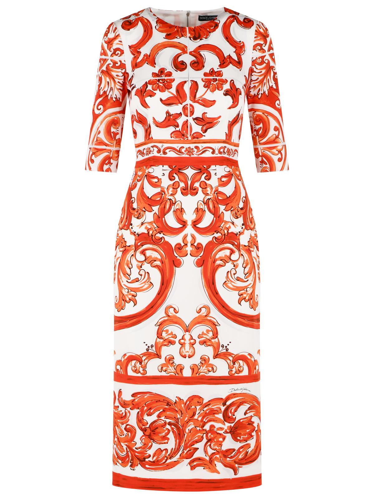Dolce & Gabbana Majolica Print Silk 'Charmeuse' Dress Women DOLCE & GABBANA