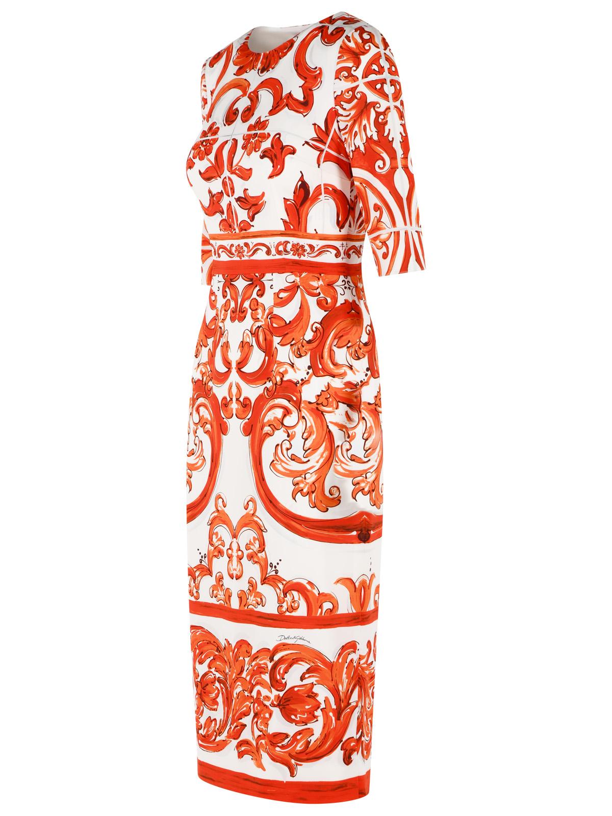 Dolce & Gabbana Majolica Print Silk 'Charmeuse' Dress Women DOLCE & GABBANA
