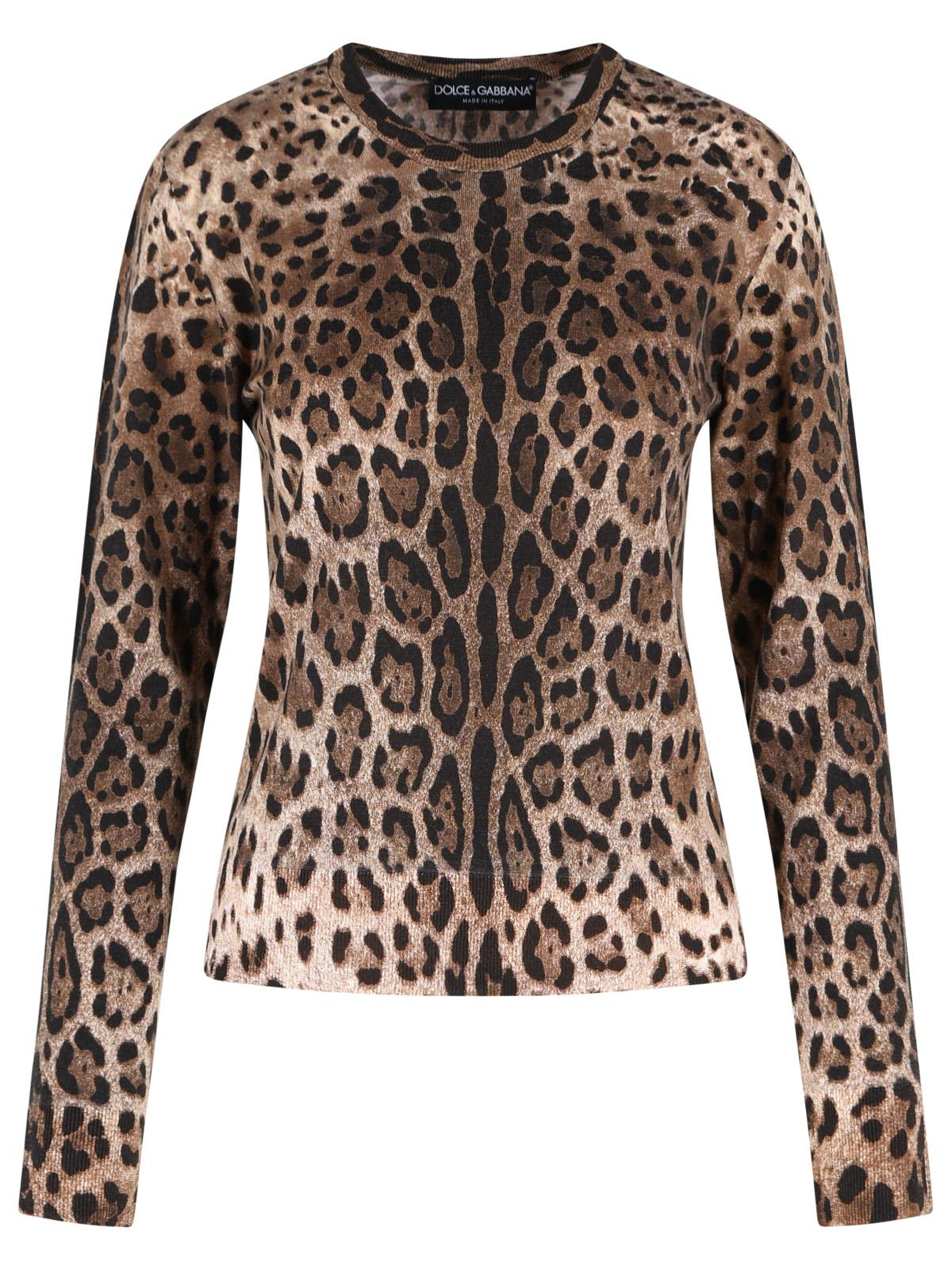 Dolce & Gabbana Leopard Print Virgin Wool Sweater Women DOLCE & GABBANA