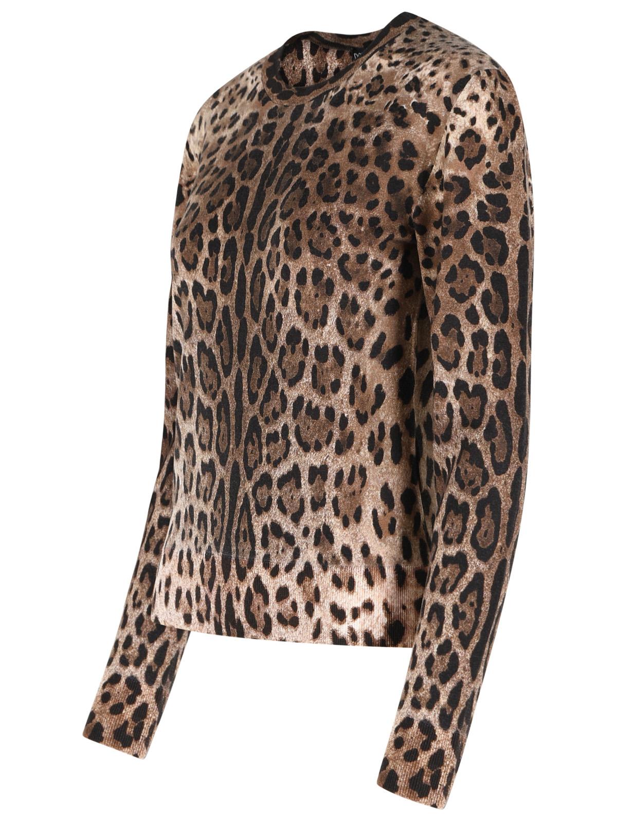 Dolce & Gabbana Leopard Print Virgin Wool Sweater Women DOLCE & GABBANA