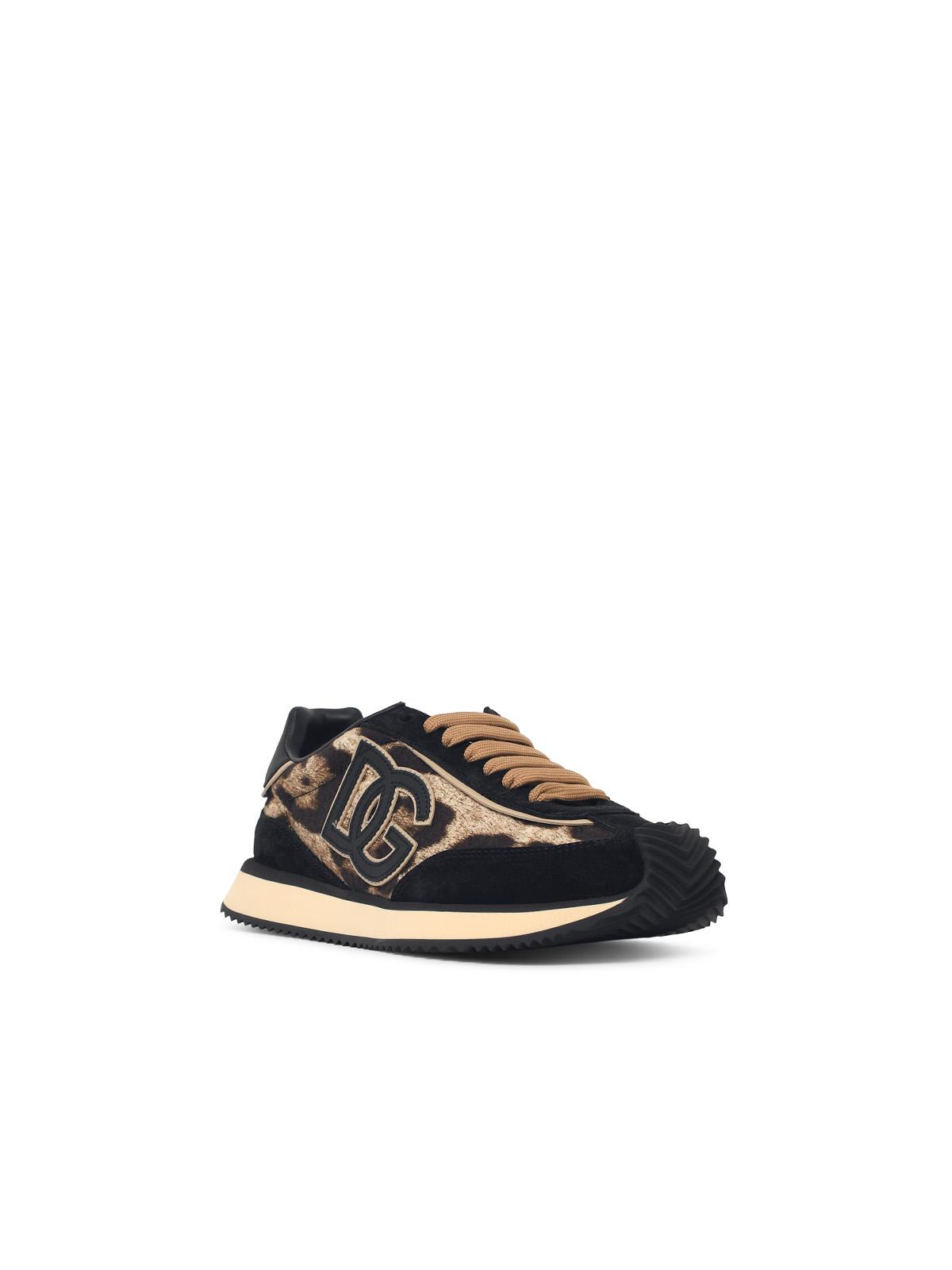 Dolce & Gabbana 'Cushion' Leopard Print Suede Blend Sneakers Women DOLCE & GABBANA