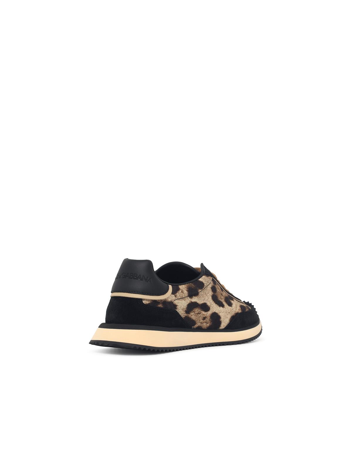 Dolce & Gabbana 'Cushion' Leopard Print Suede Blend Sneakers Women DOLCE & GABBANA