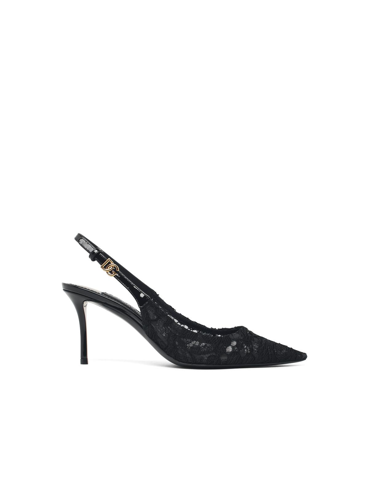 Dolce & Gabbana 'Eternity' Black Lace Slingbacks Women DOLCE & GABBANA