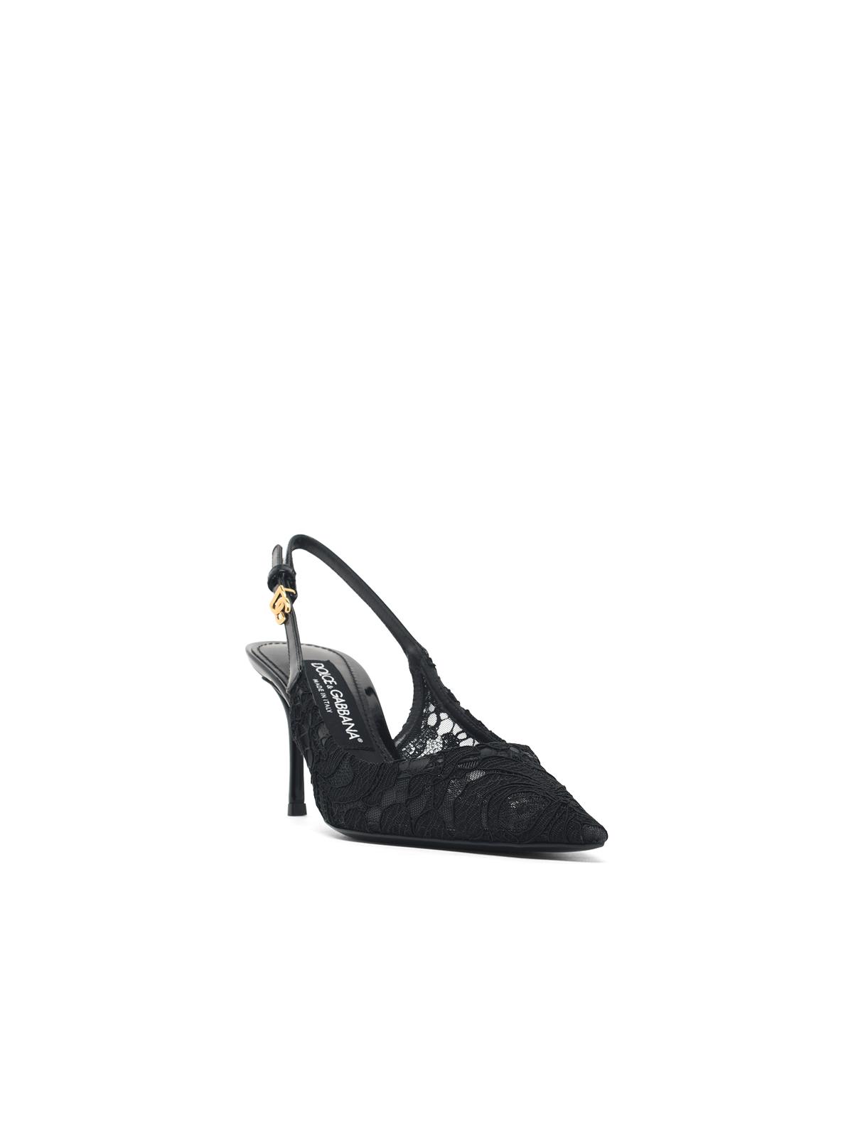 Dolce & Gabbana 'Eternity' Black Lace Slingbacks Women DOLCE & GABBANA