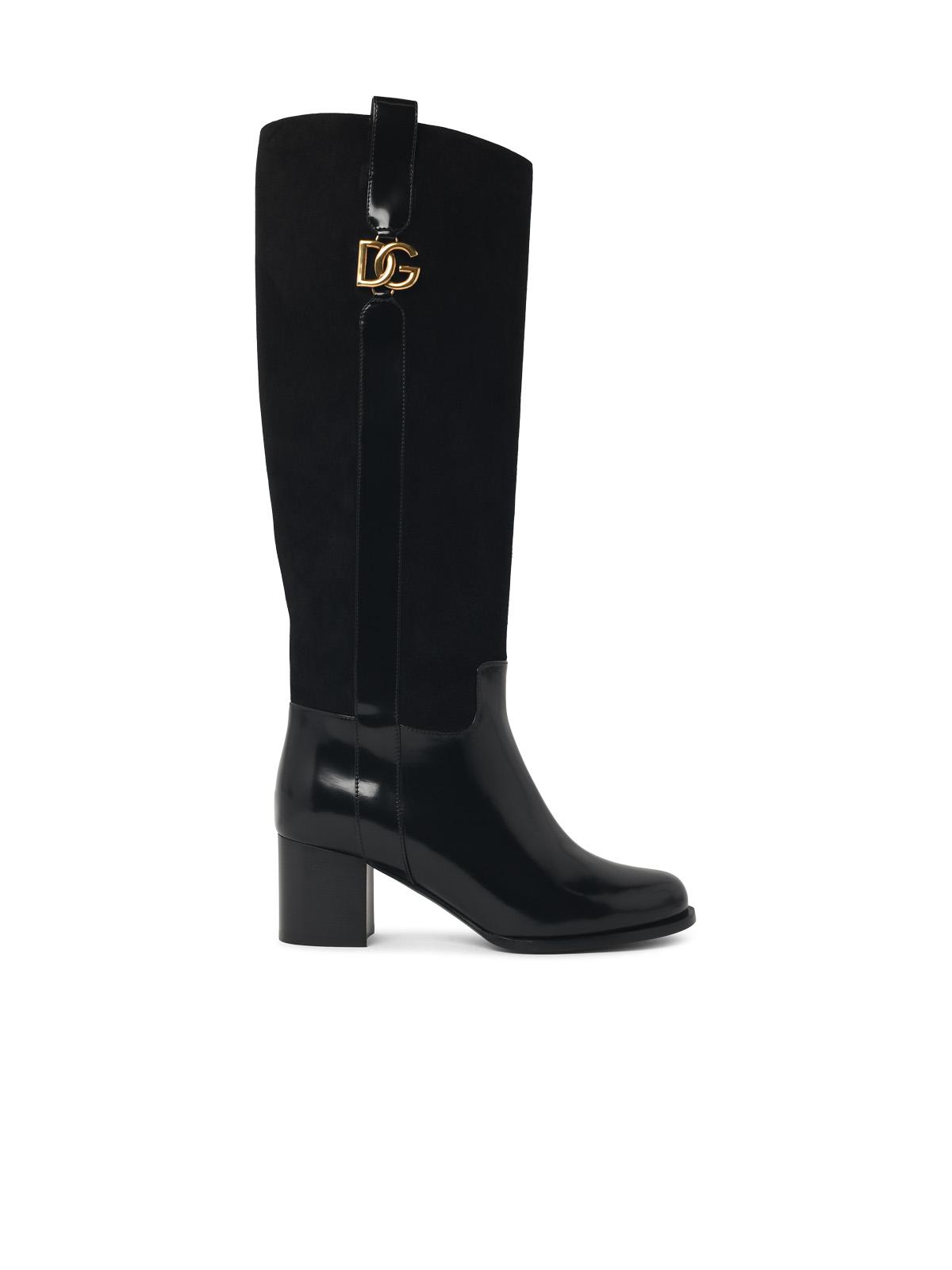 Dolce & Gabbana 'Cavallerizzo' Black Leather Boots Women DOLCE & GABBANA