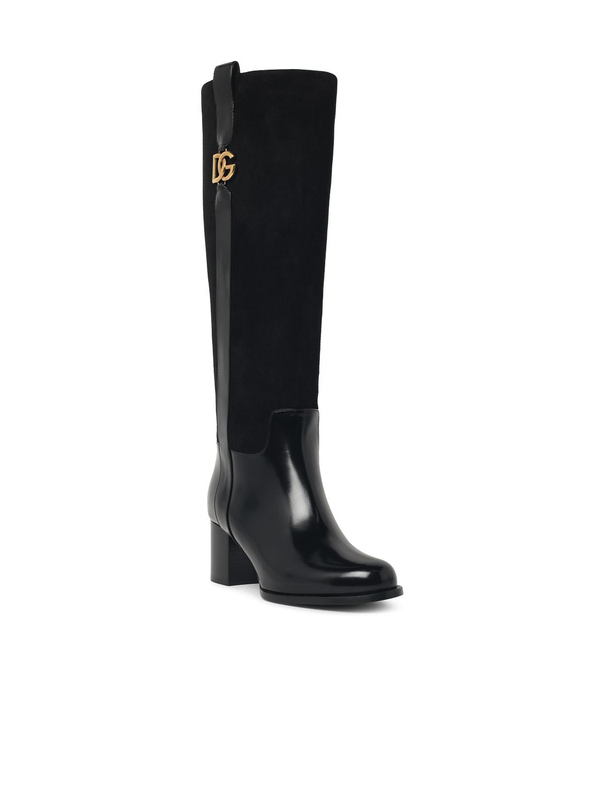 Dolce & Gabbana 'Cavallerizzo' Black Leather Boots Women DOLCE & GABBANA