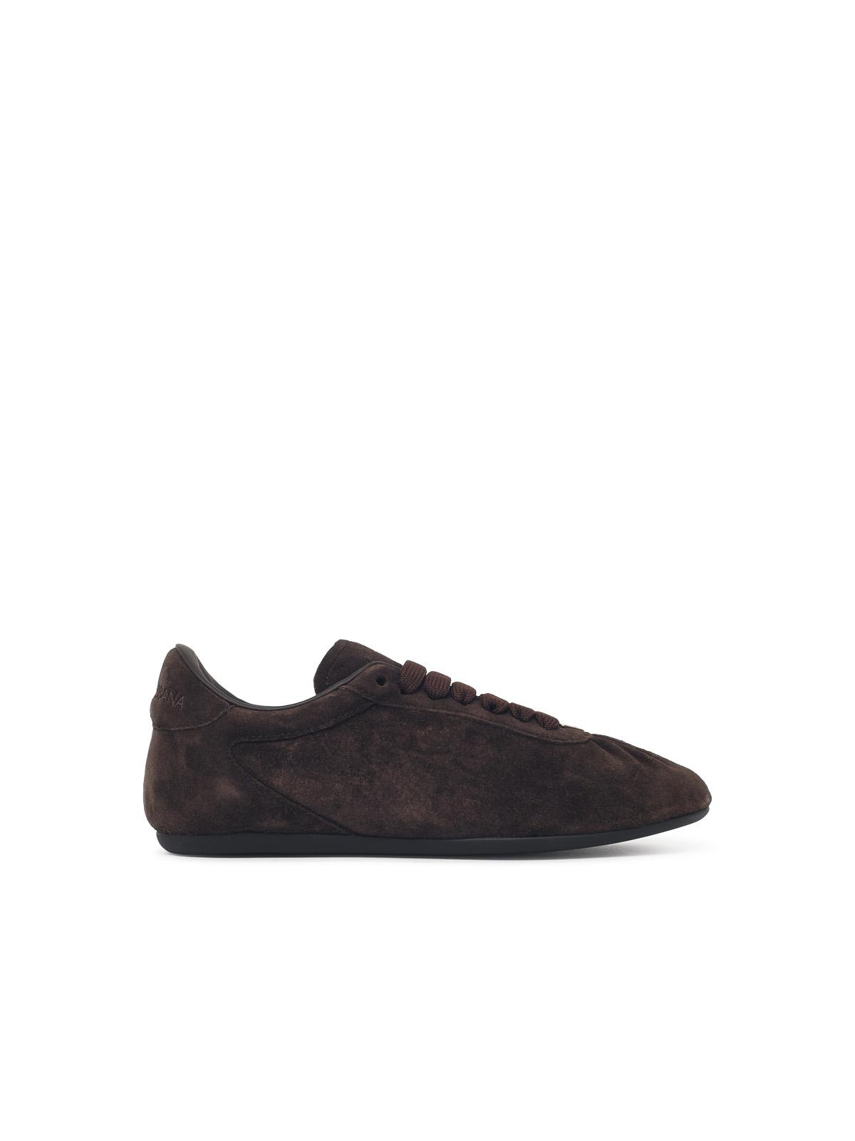 Dolce & Gabbana Brown Suede Sneakers Women DOLCE & GABBANA