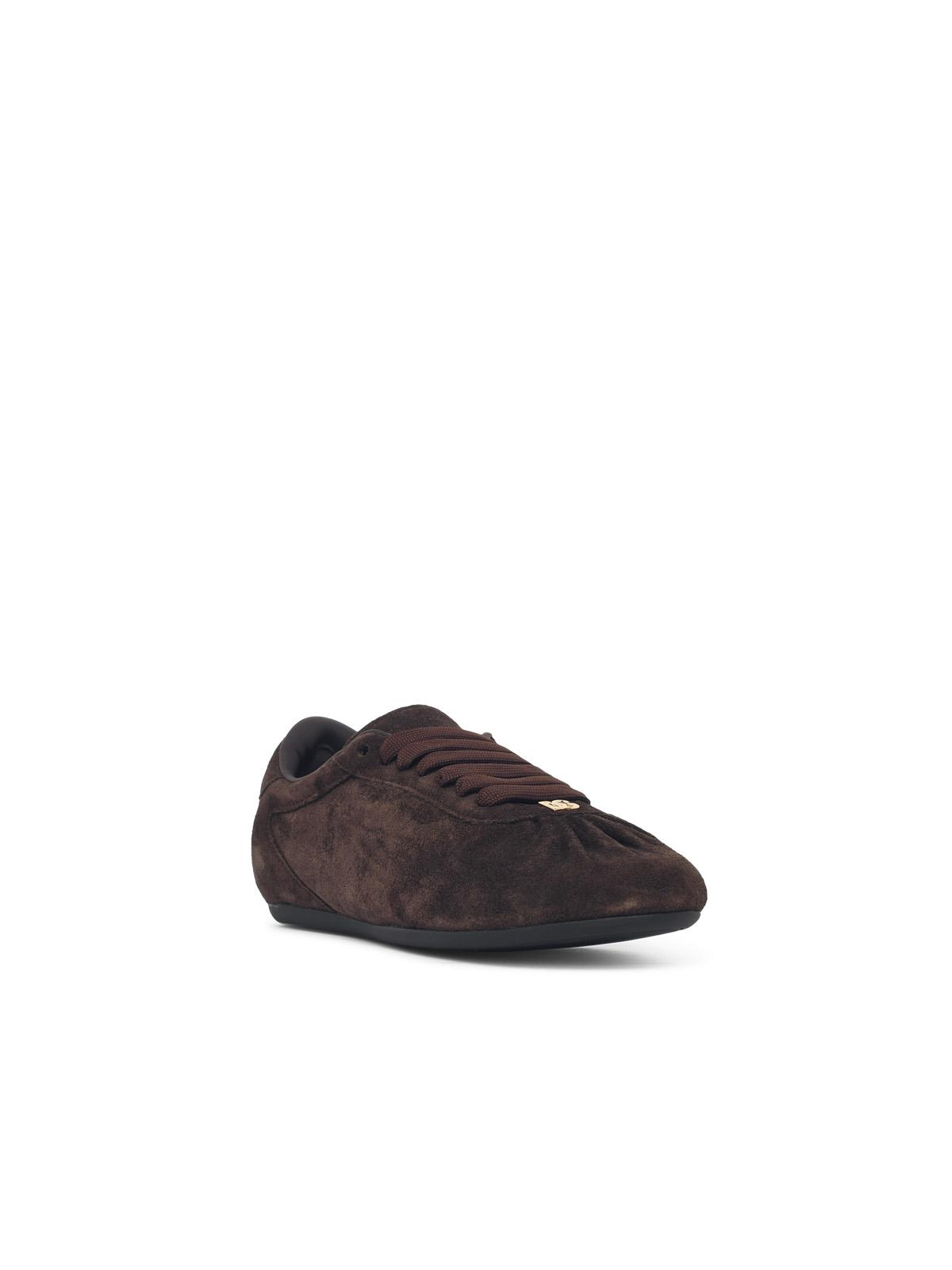 Dolce & Gabbana Brown Suede Sneakers Women DOLCE & GABBANA