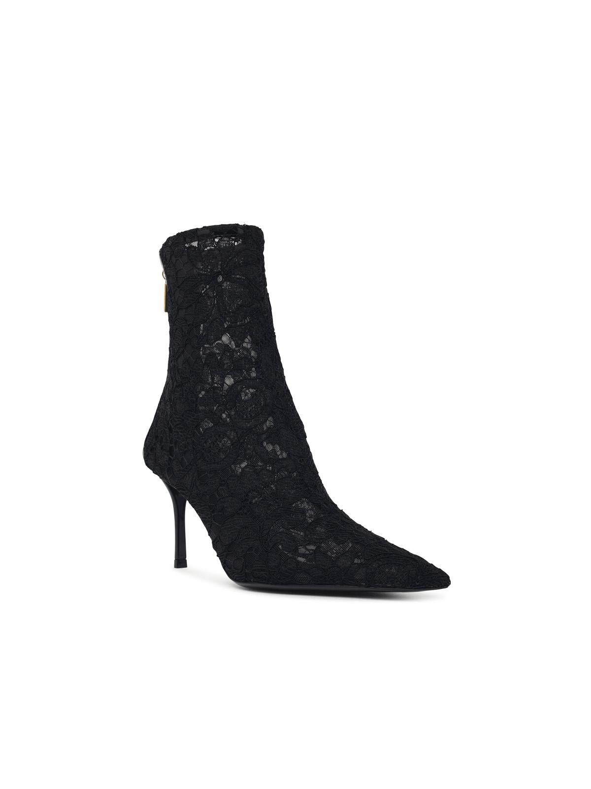 Dolce & Gabbana 'Lollo' Black Lace Ankle Boots Women DOLCE & GABBANA