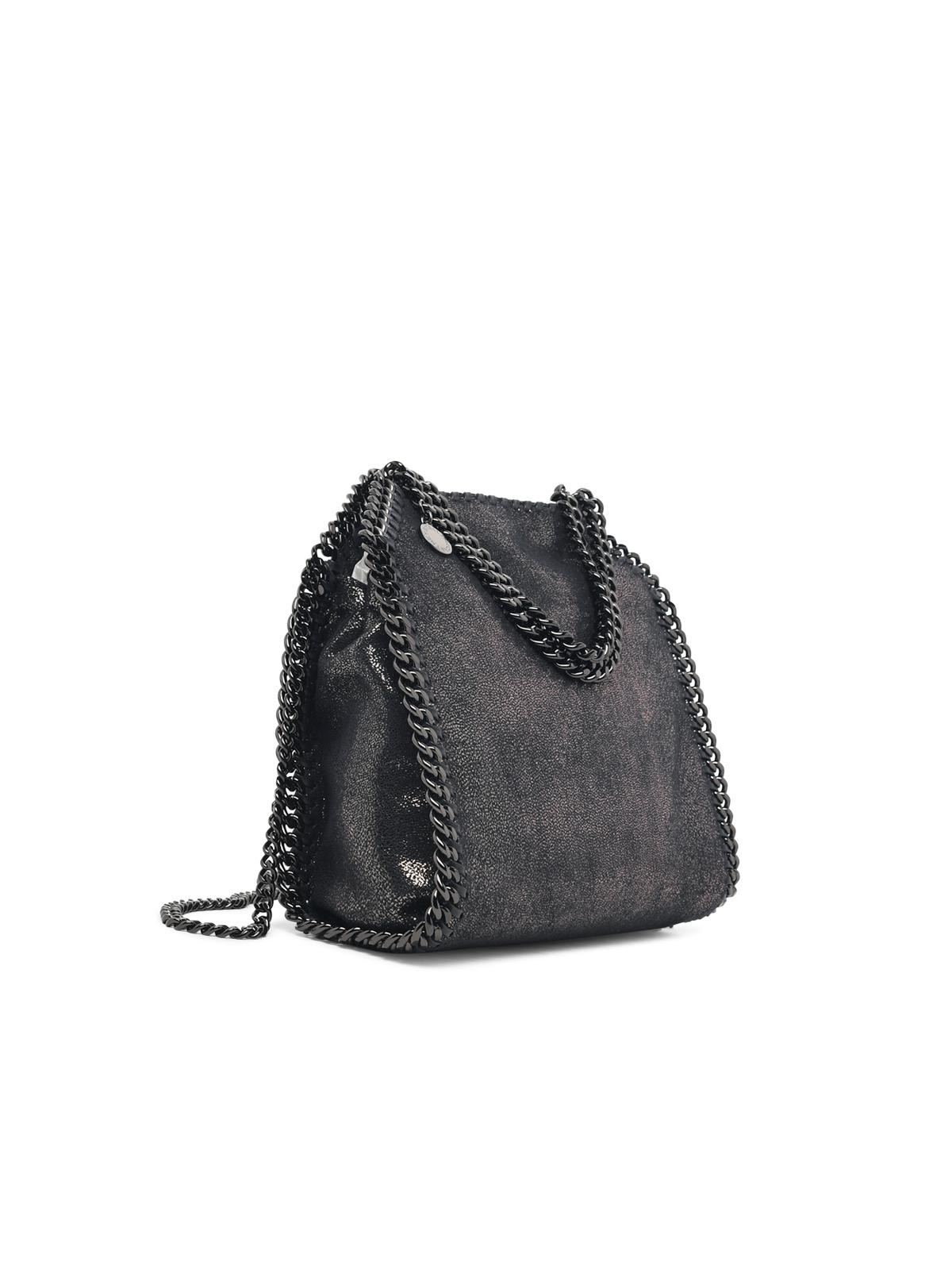 Stella Mccartney 'Falabella Tote' Mini Bag In Dark Navy Shiny Dotted Eco Women STELLA MCCARTNEY