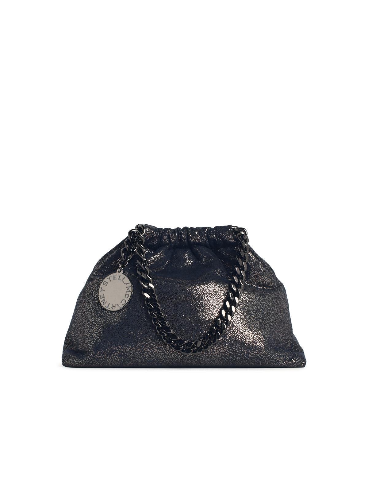 Stella Mccartney 'Falabella' Mini Bag With Dark Navy 'Shaggy Deer' Drawstring Women STELLA MCCARTNEY