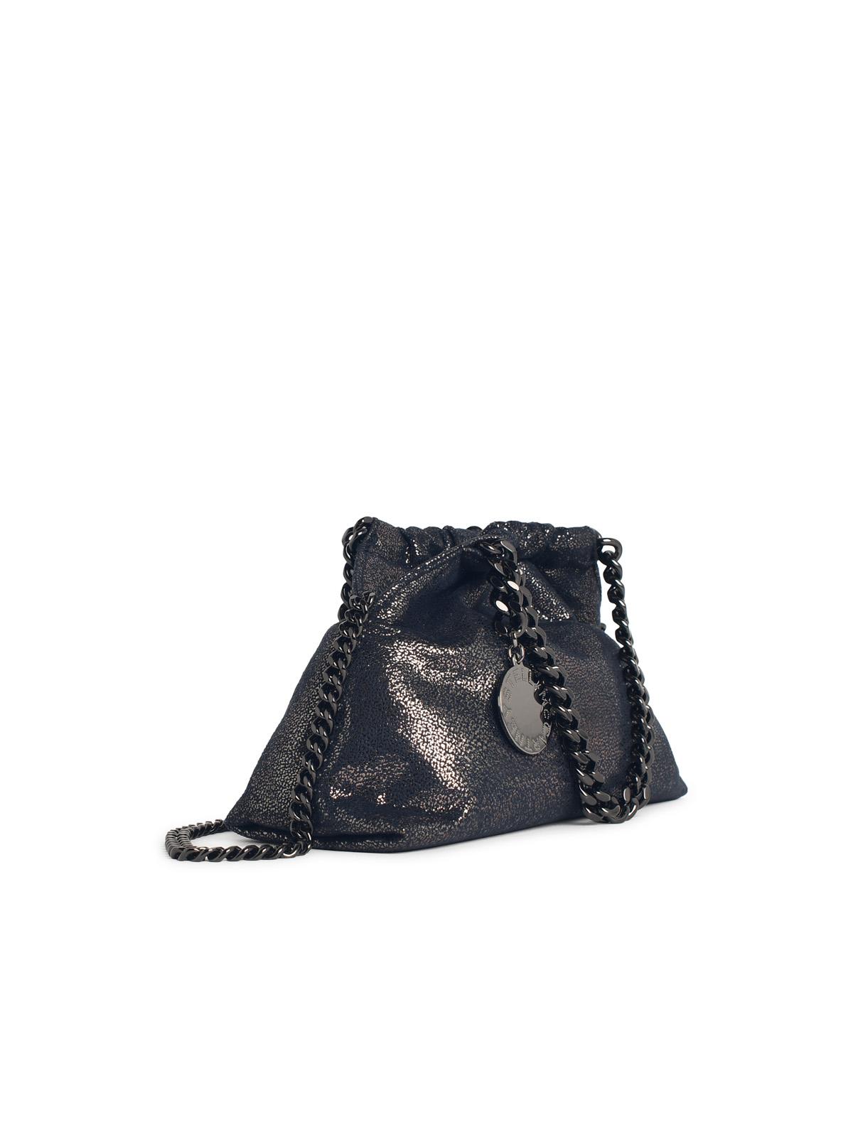 Stella Mccartney 'Falabella' Mini Bag With Dark Navy 'Shaggy Deer' Drawstring Women STELLA MCCARTNEY