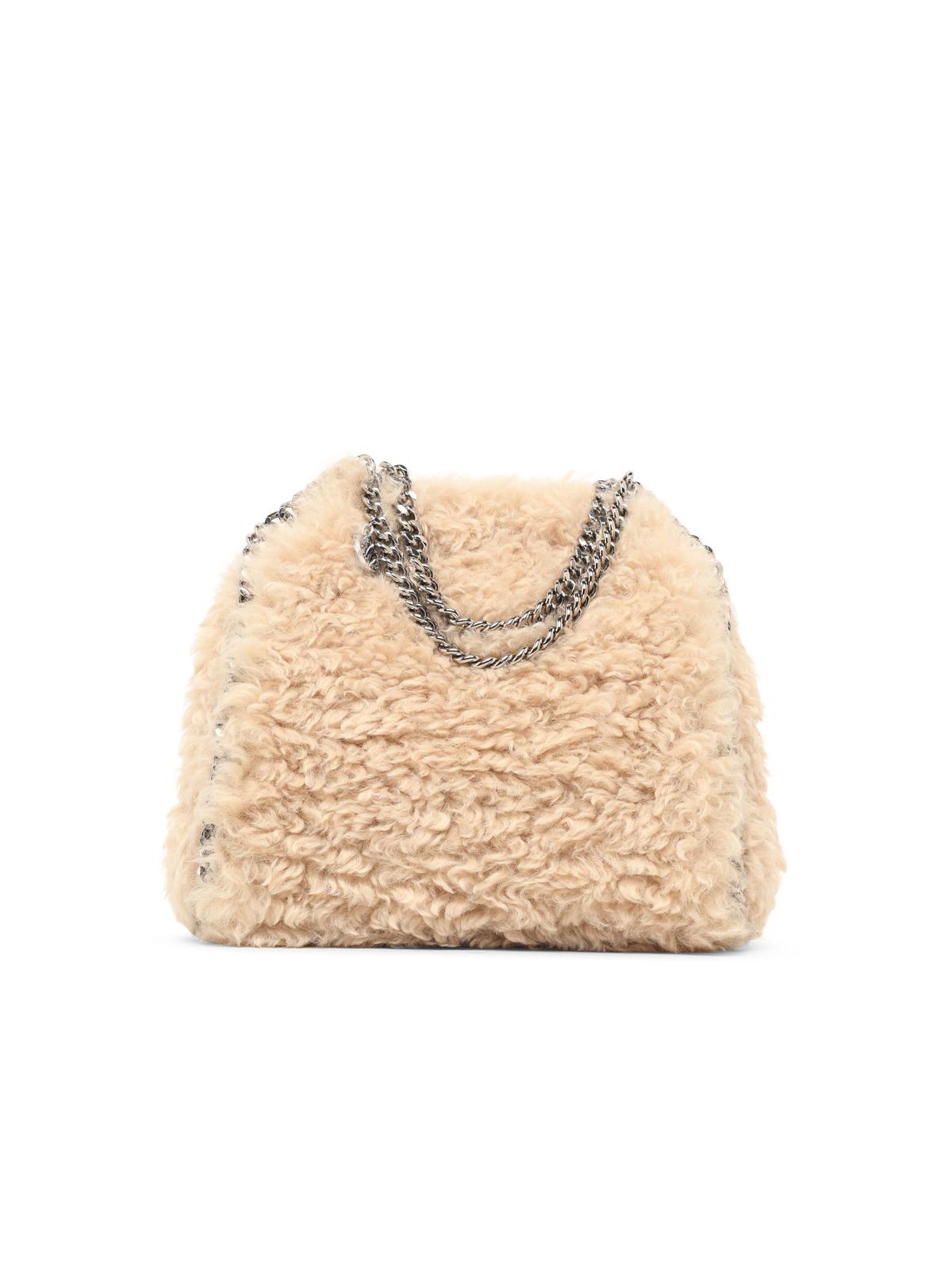 Stella Mccartney Mini 'Falabella' Bag In Ivory 'Eco Alter Shearling' Women STELLA MCCARTNEY